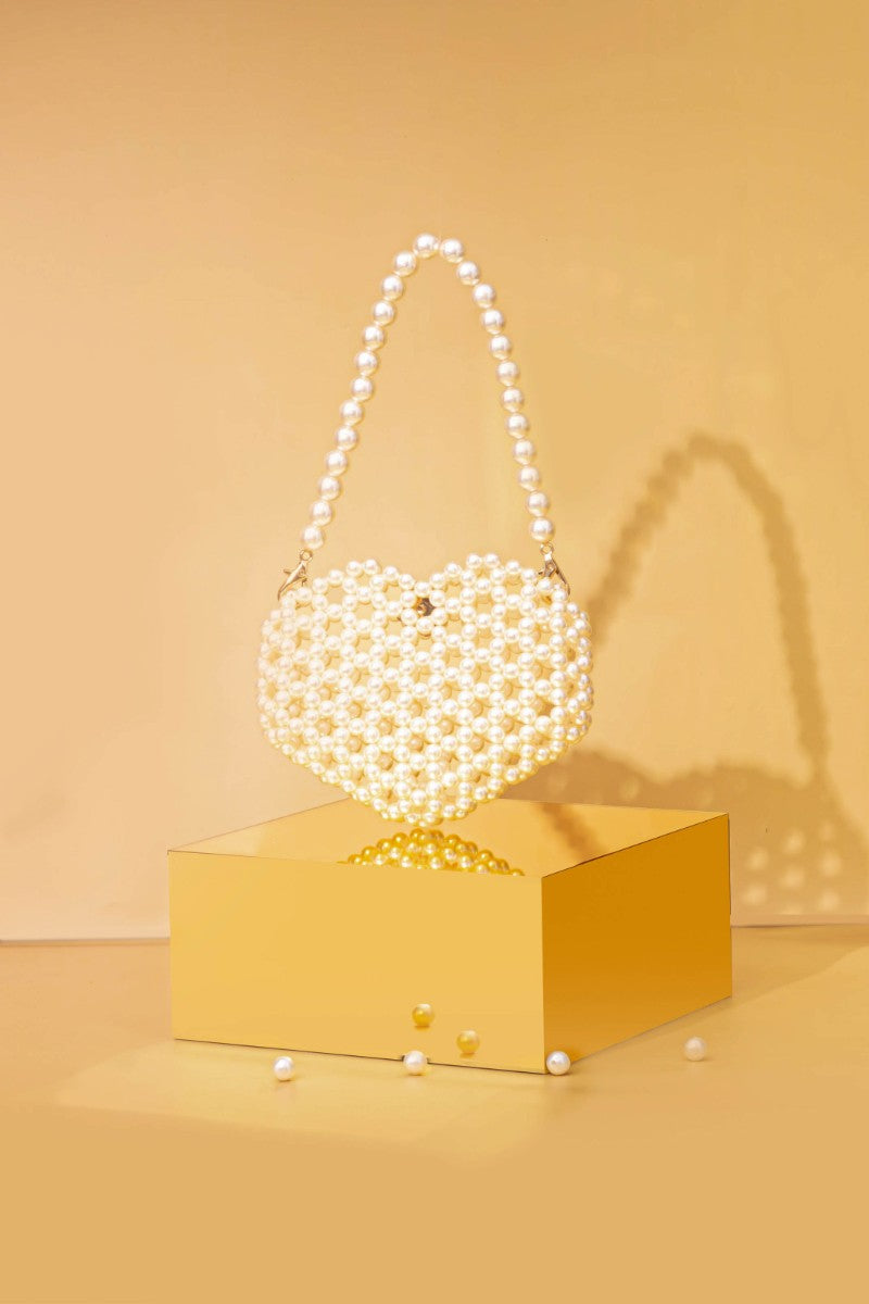 ARIA MINI HEART BAG - OFF-WHITE