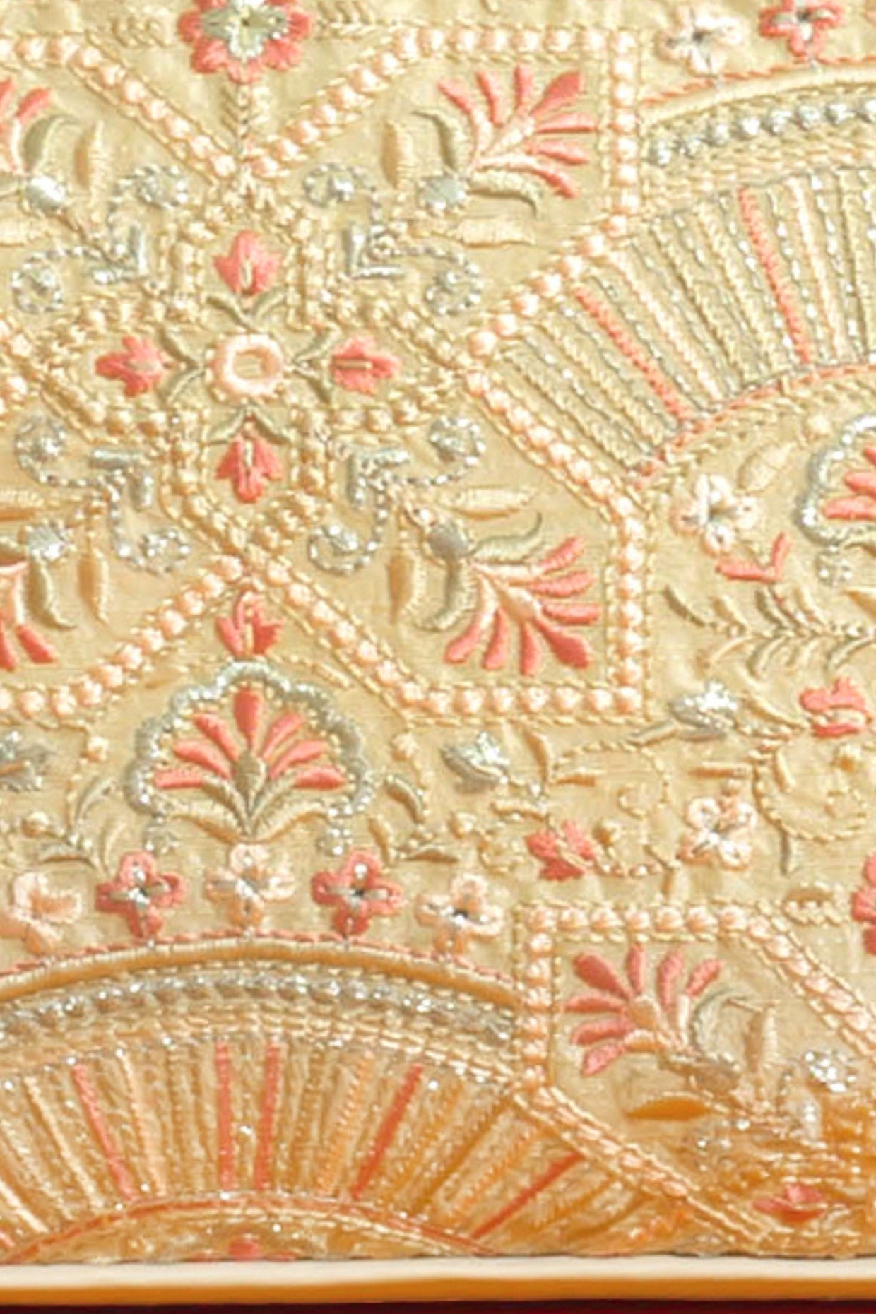 ASTRA THREAD EMBROIDERED HANDBAG - BEIGE