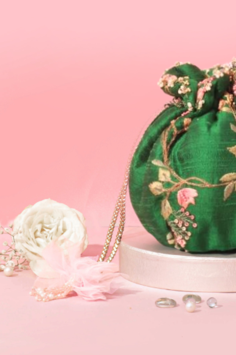 ATHENA EMBROIDERED ROUND POTLI