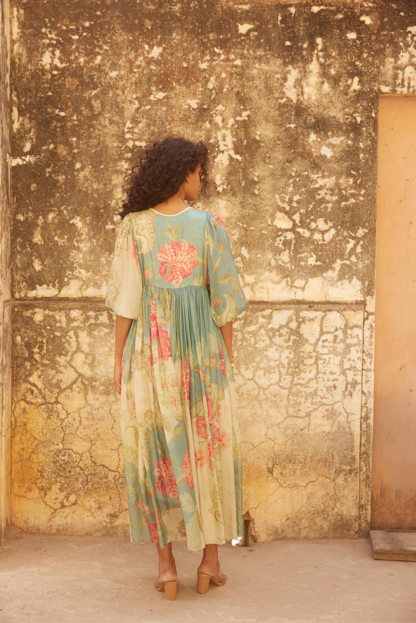 IVORY & MULTICOLOUR MAXI DRESS