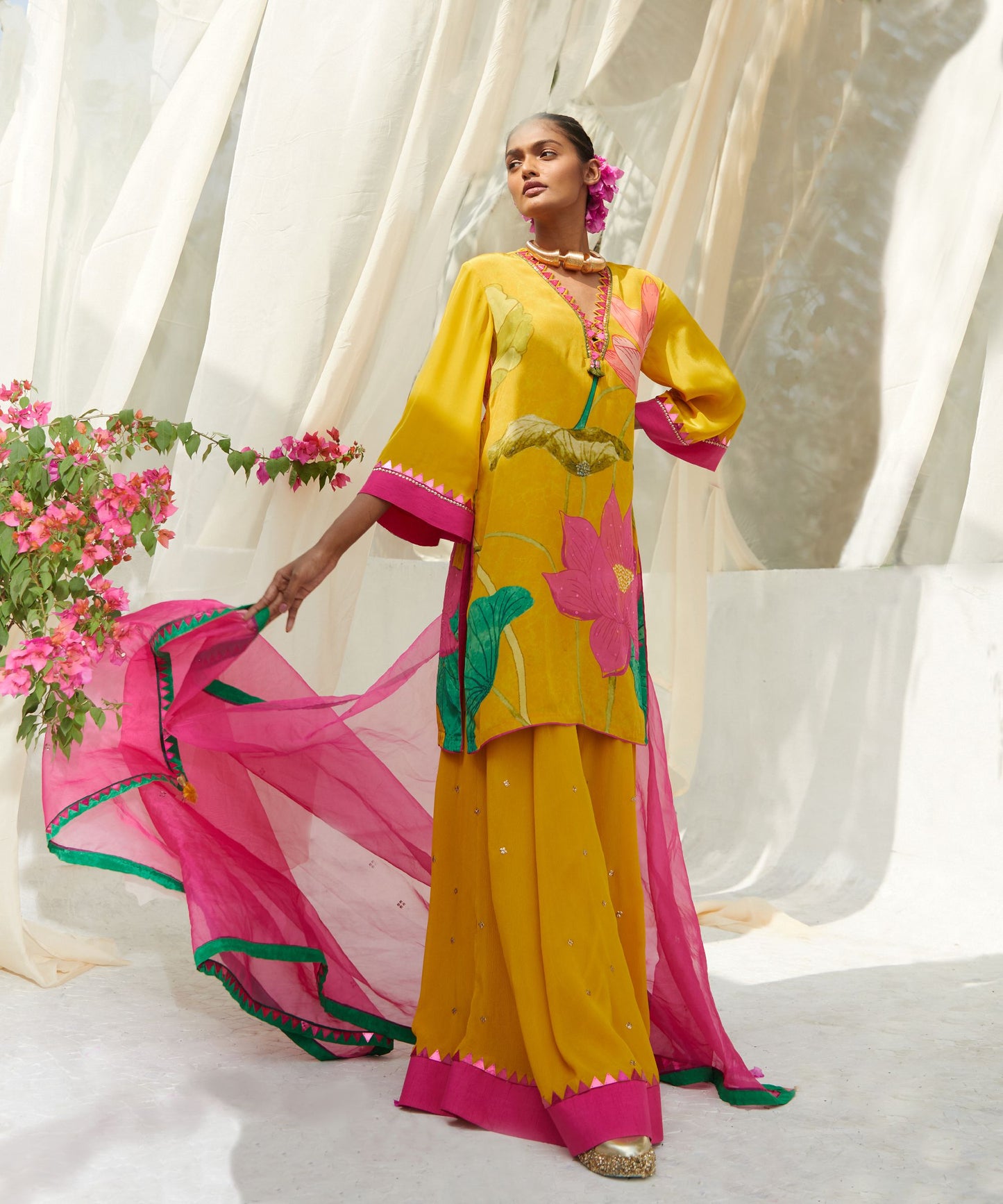 YELLOW SHARARA SET