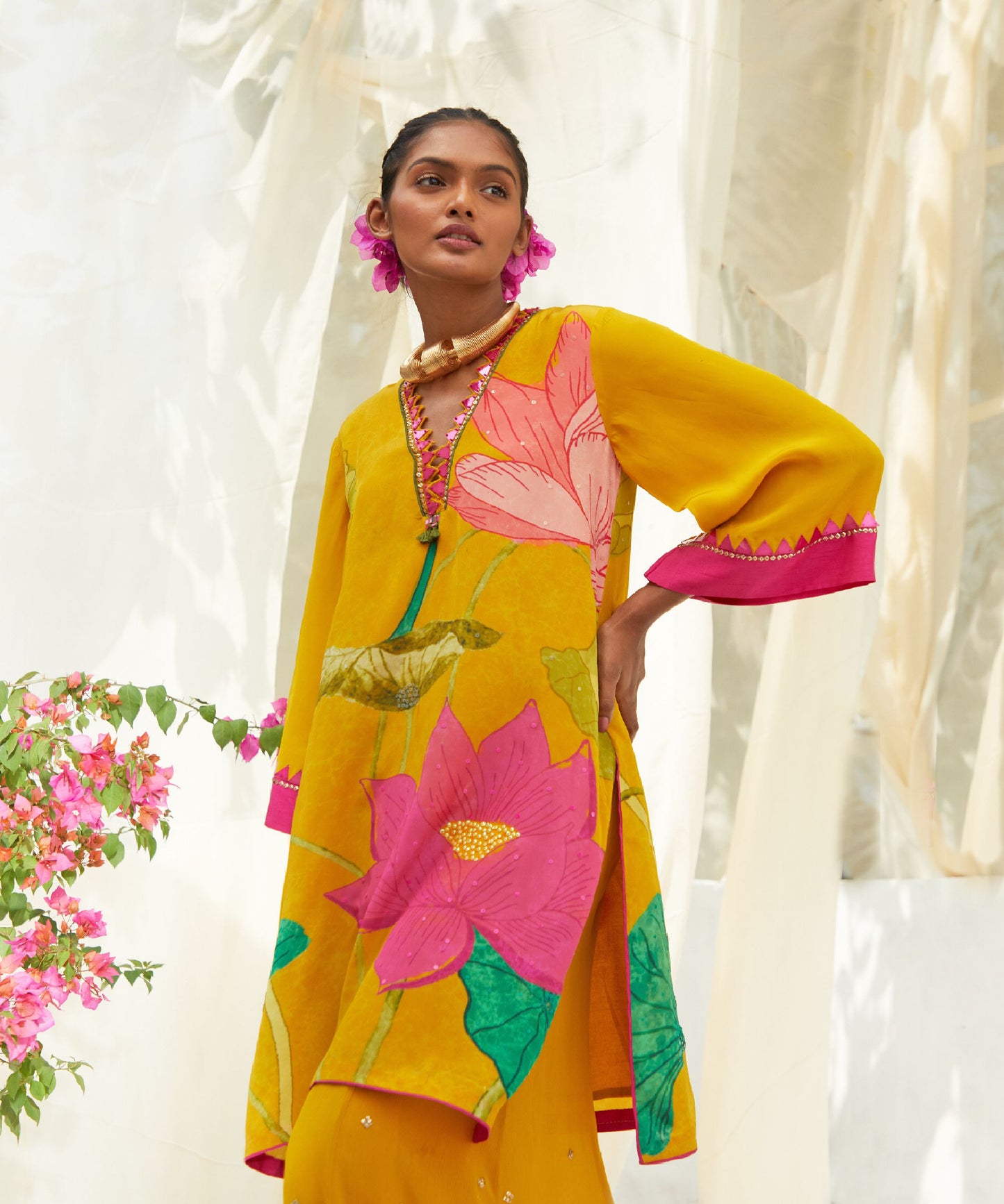 YELLOW SHARARA SET