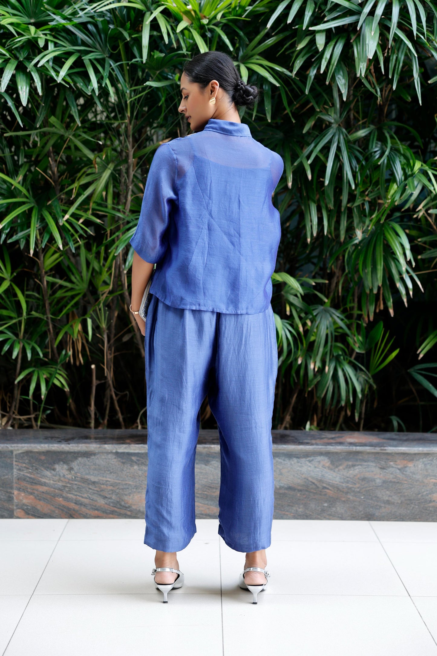 BLUE PATCH SHIRT COORD SET