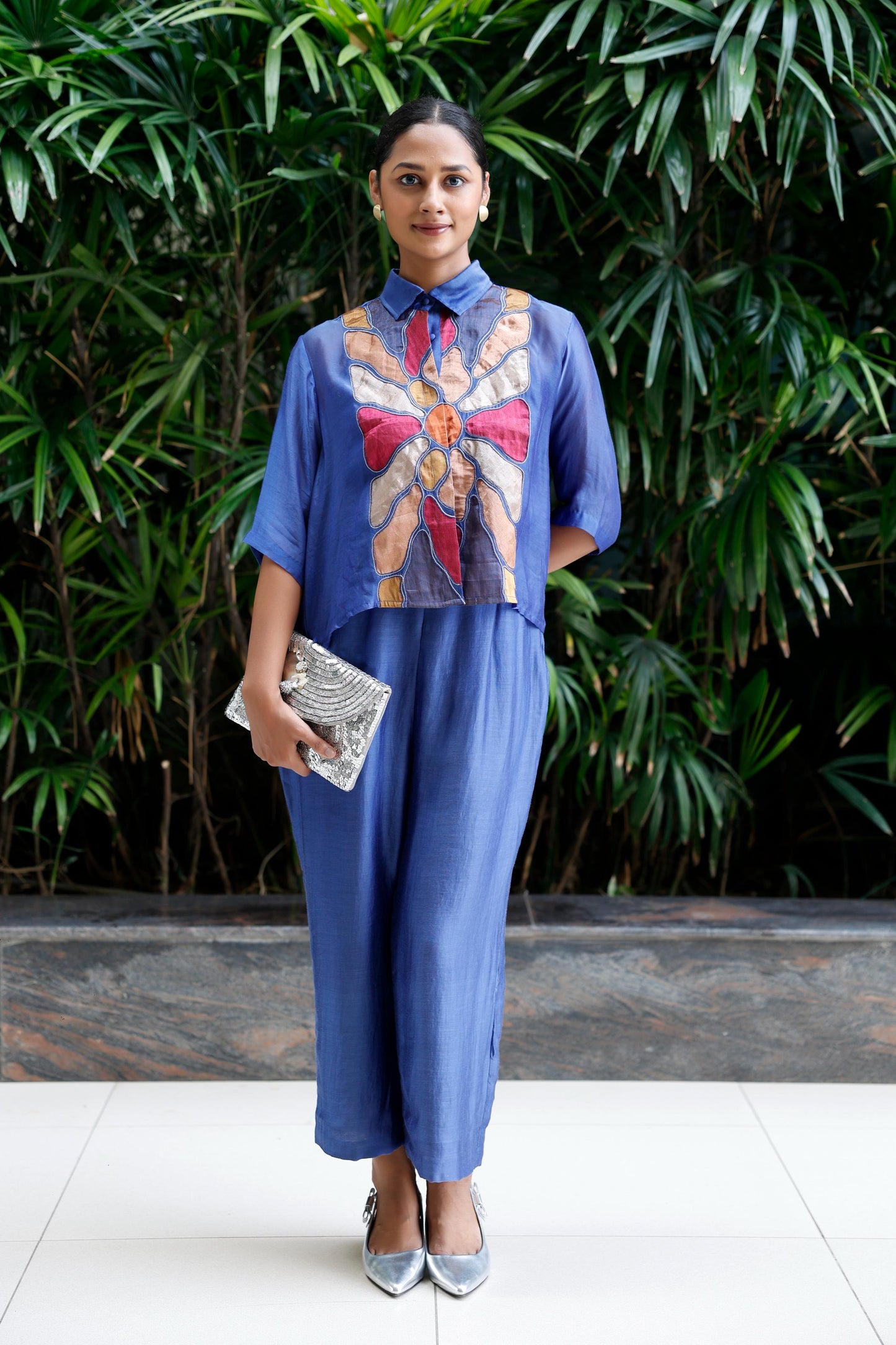 BLUE PATCH SHIRT COORD SET