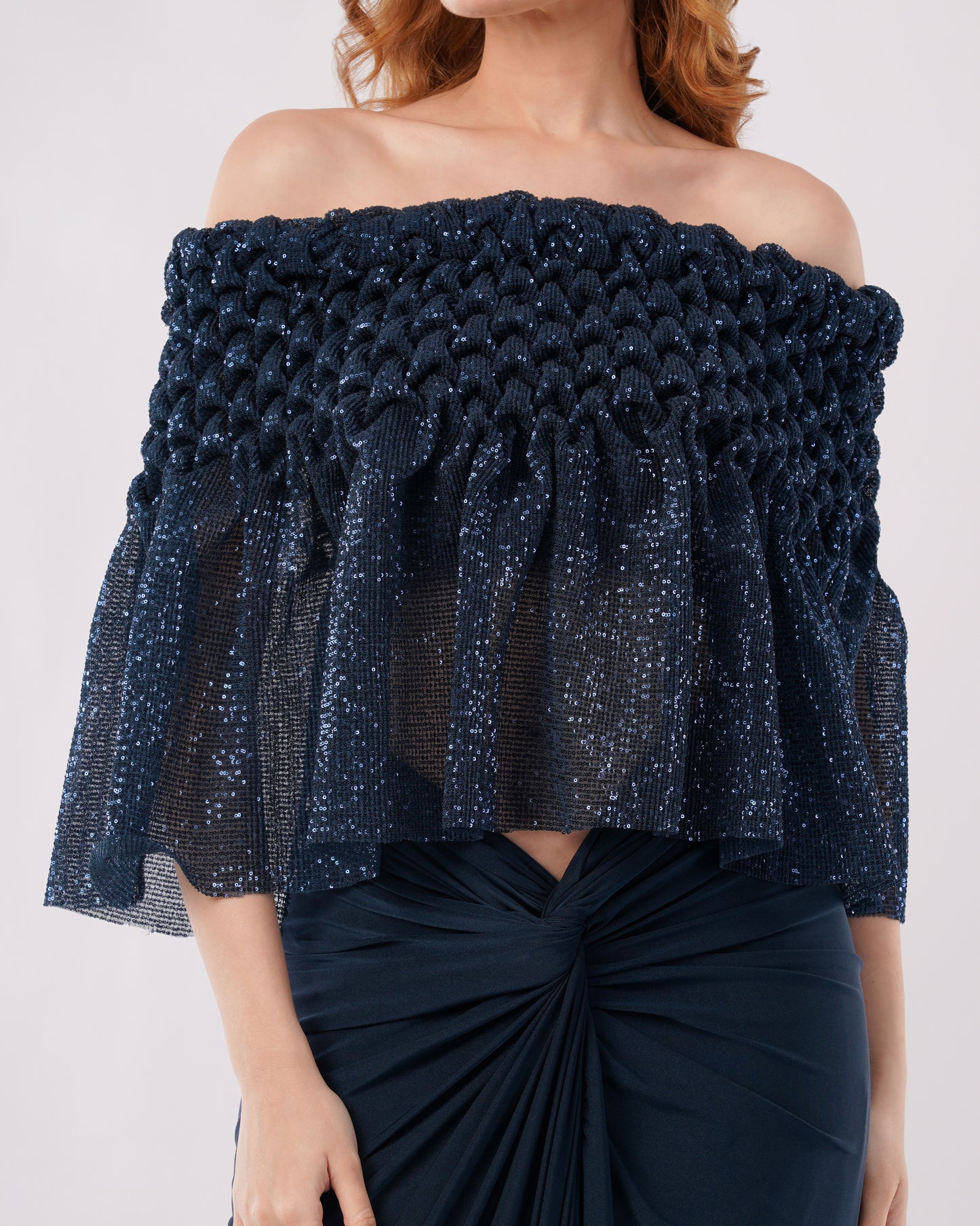 JASMINE OFF-SHOULDER - SHIMMER CAPE WITH SKIRT