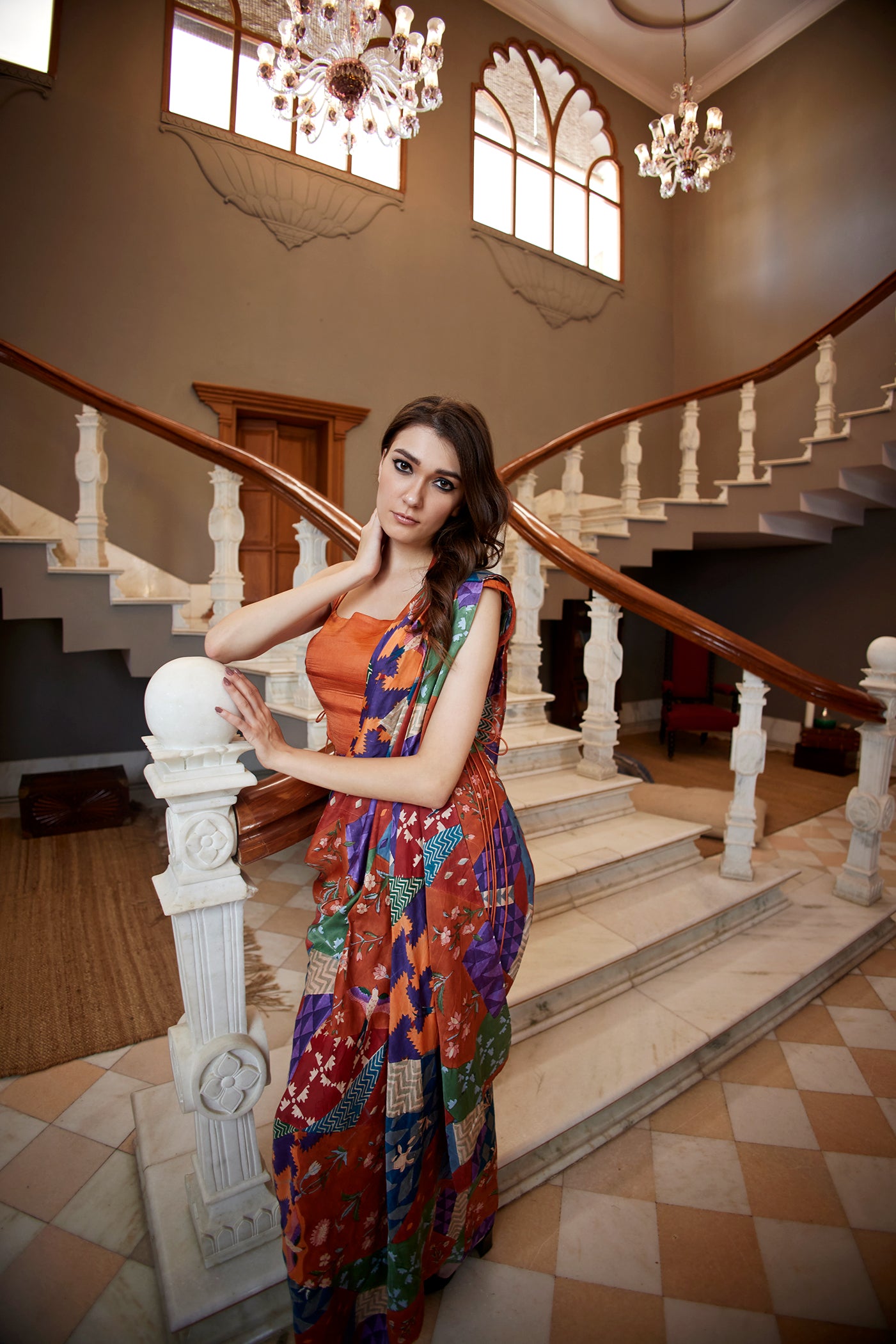 BURNT ORANGE SAREE