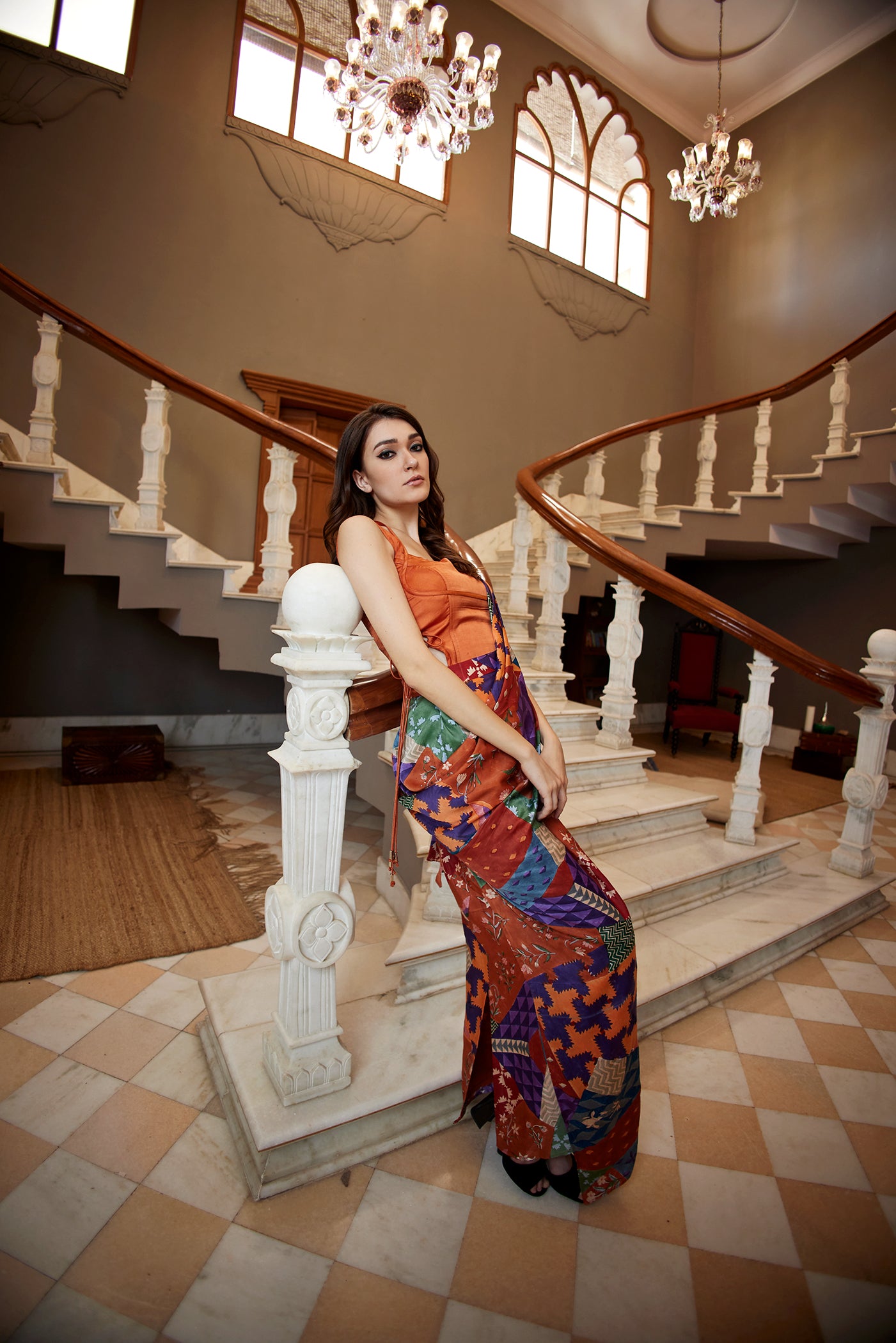 BURNT ORANGE SAREE