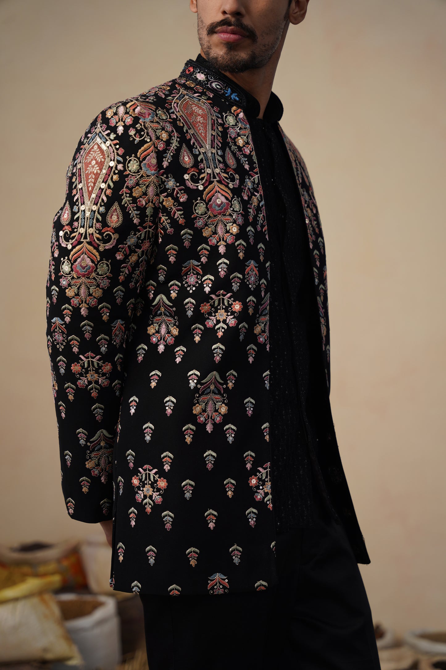 UTSAV BLACK JODHPURI SET
