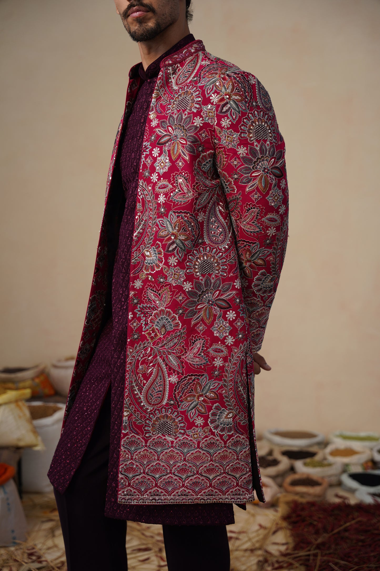 IKKAT HOT PINK INDOWESTERN SET