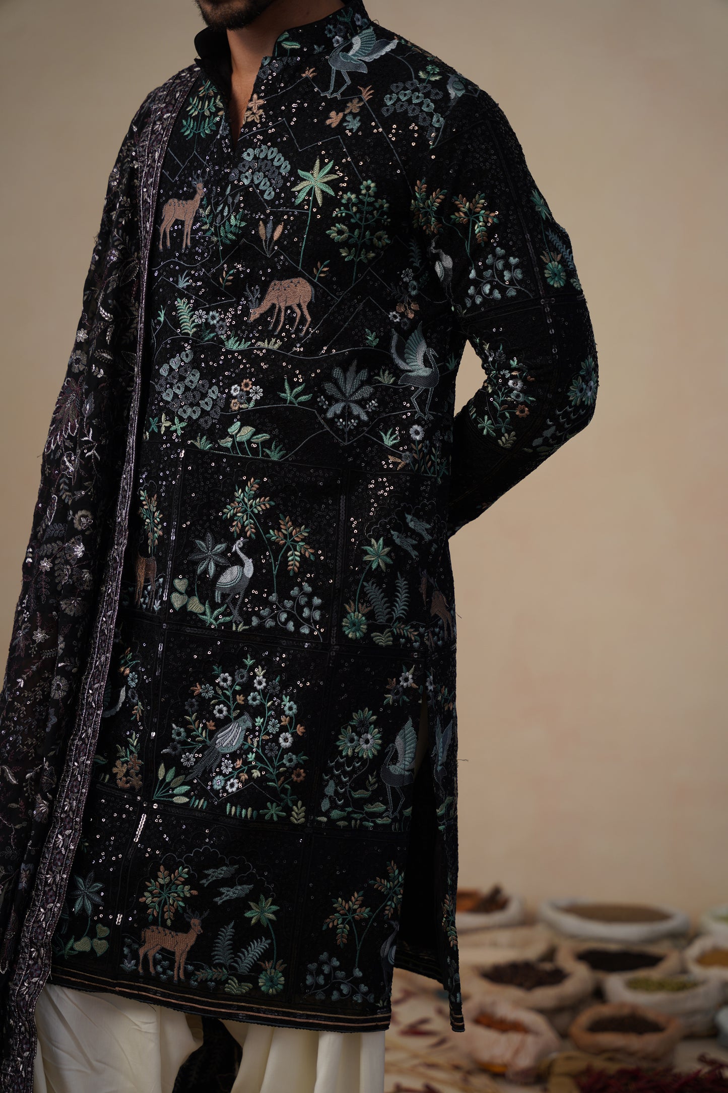 PRABAL BLACK KURTA SET