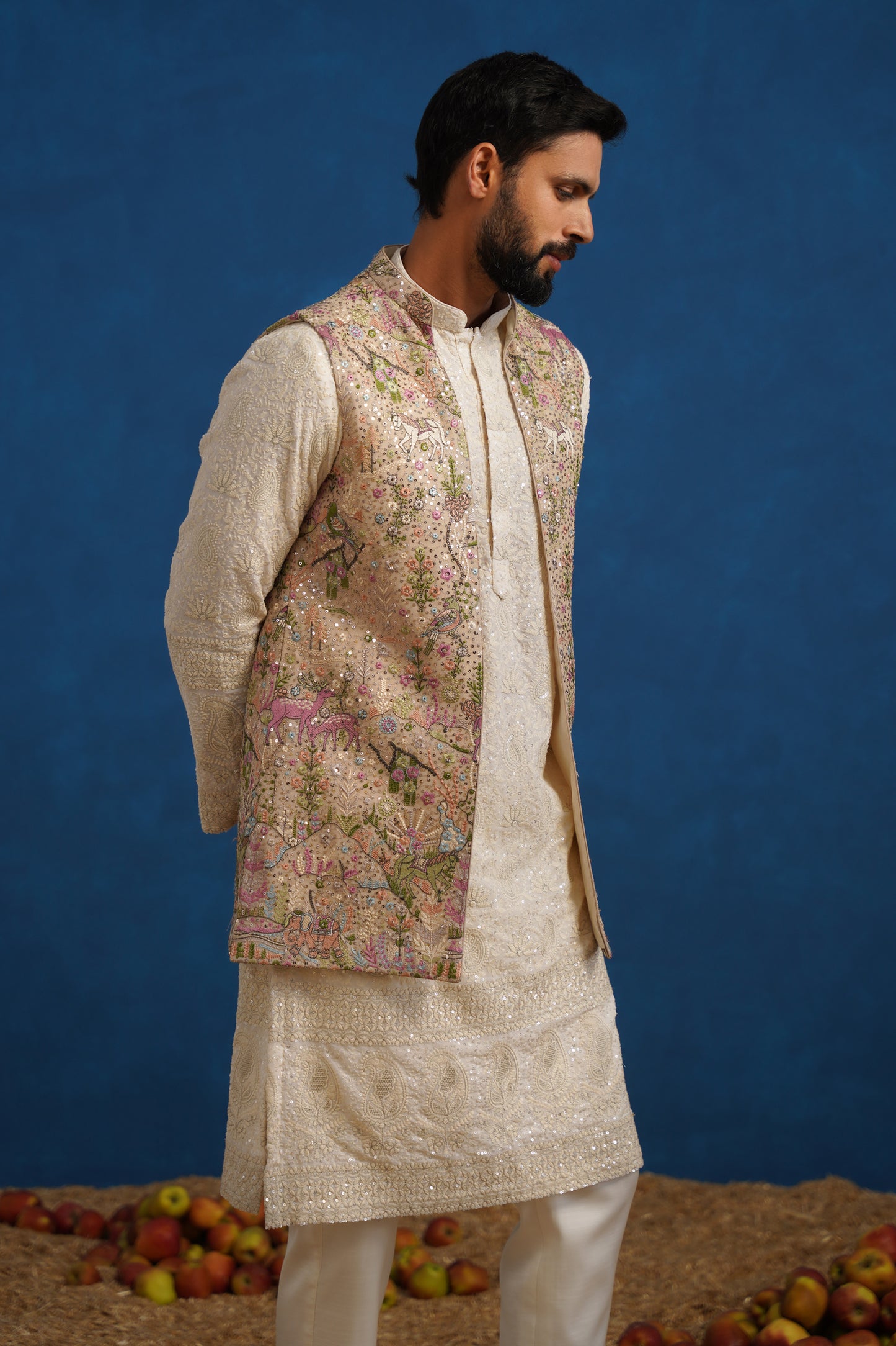 HEERAN CHIKU KURTA JACKET SET