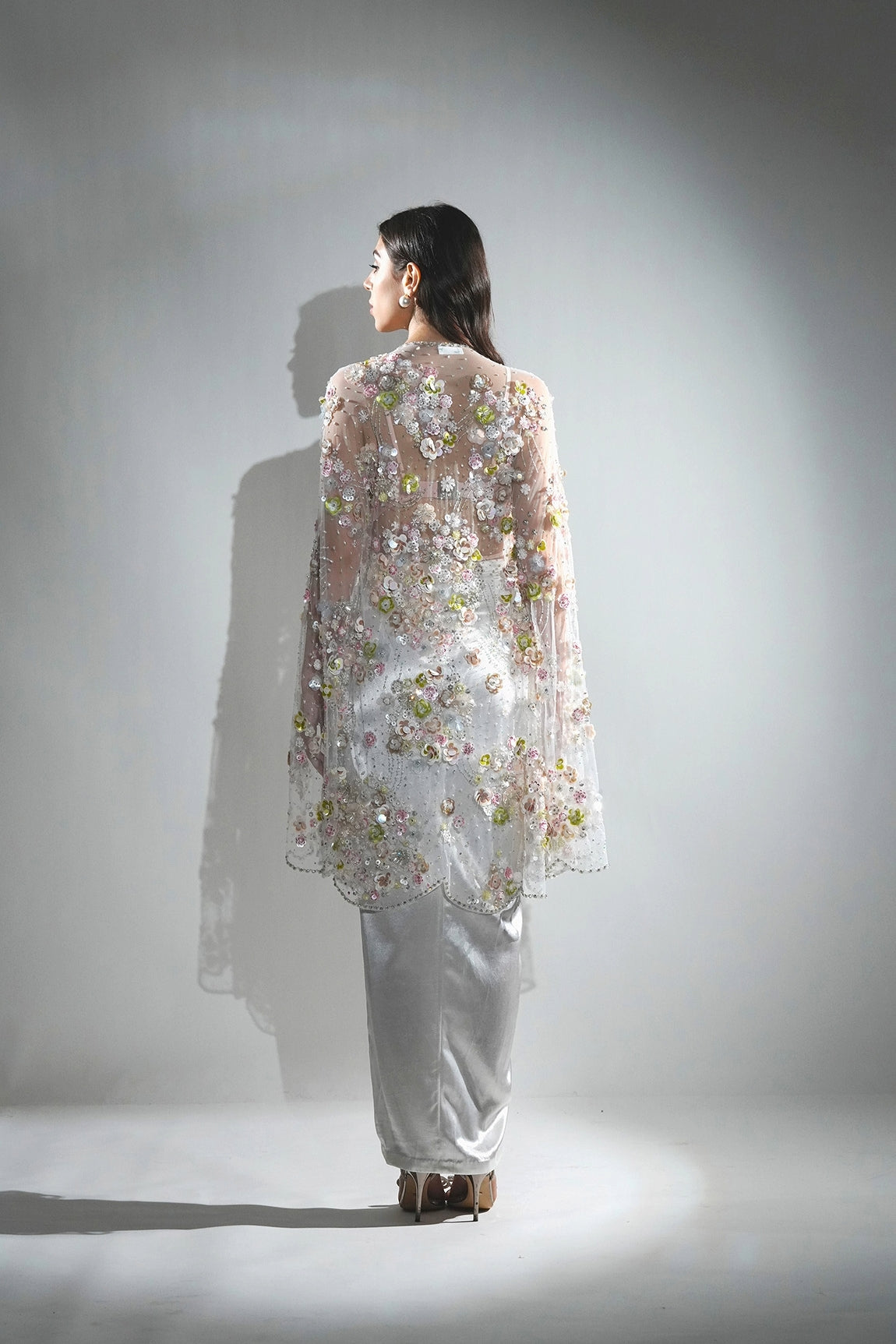 EDEN 3D FLORAL EMBROIDERY FLOWER THREE - PIECE CO-ORD SET