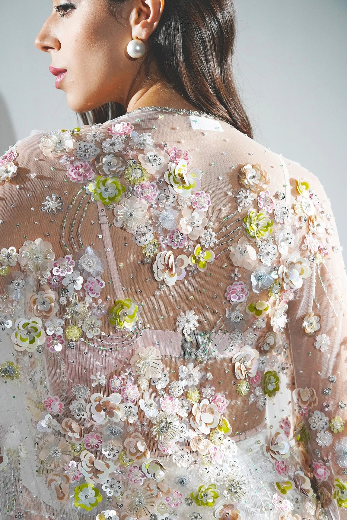 EDEN 3D FLORAL EMBROIDERY FLOWER CAPE