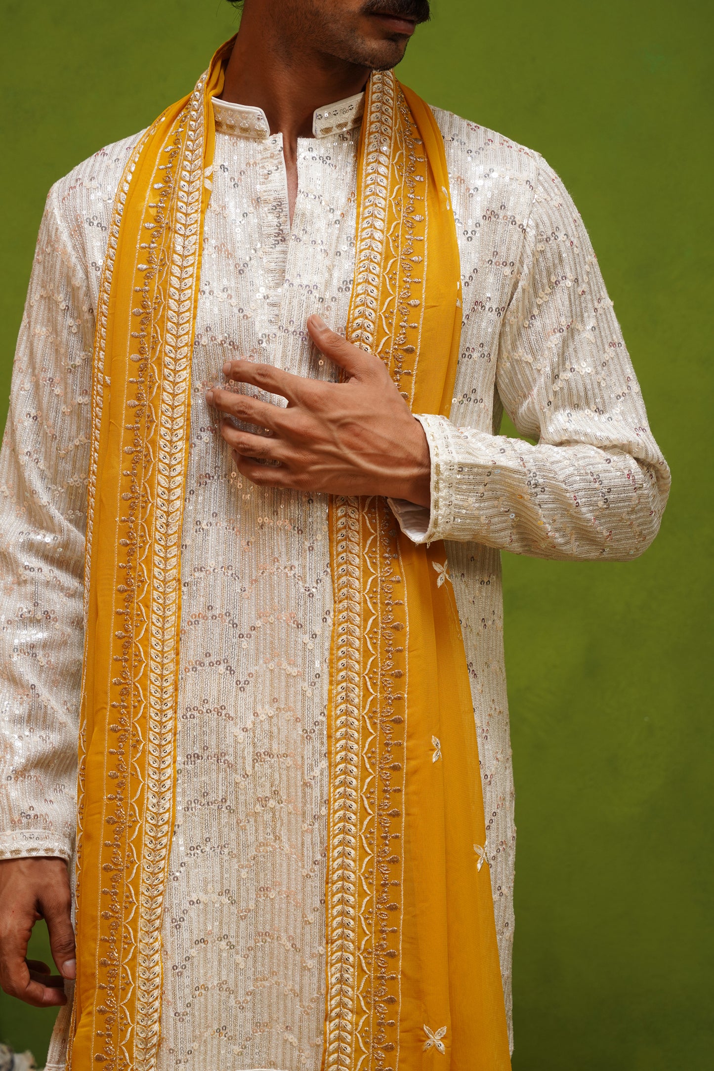 AMBER IVORY SHORT KURTA SET WITH DUPATTA