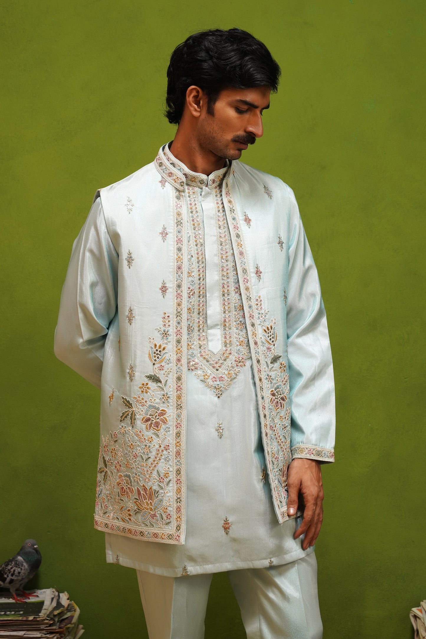 KIAAN SKY SHORT KURTA JACKET SET