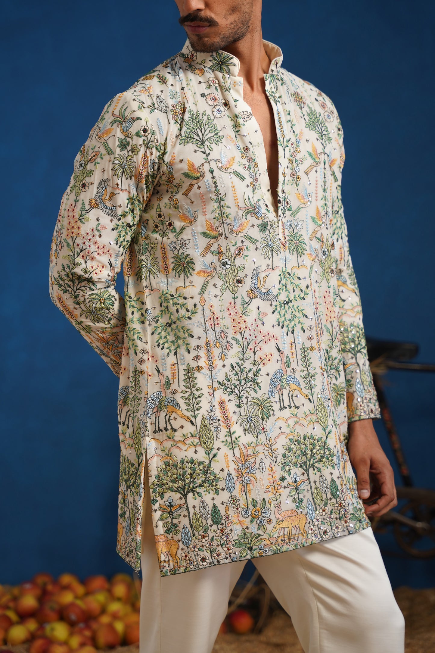 PARIND IVORY SHORT KURTA SET