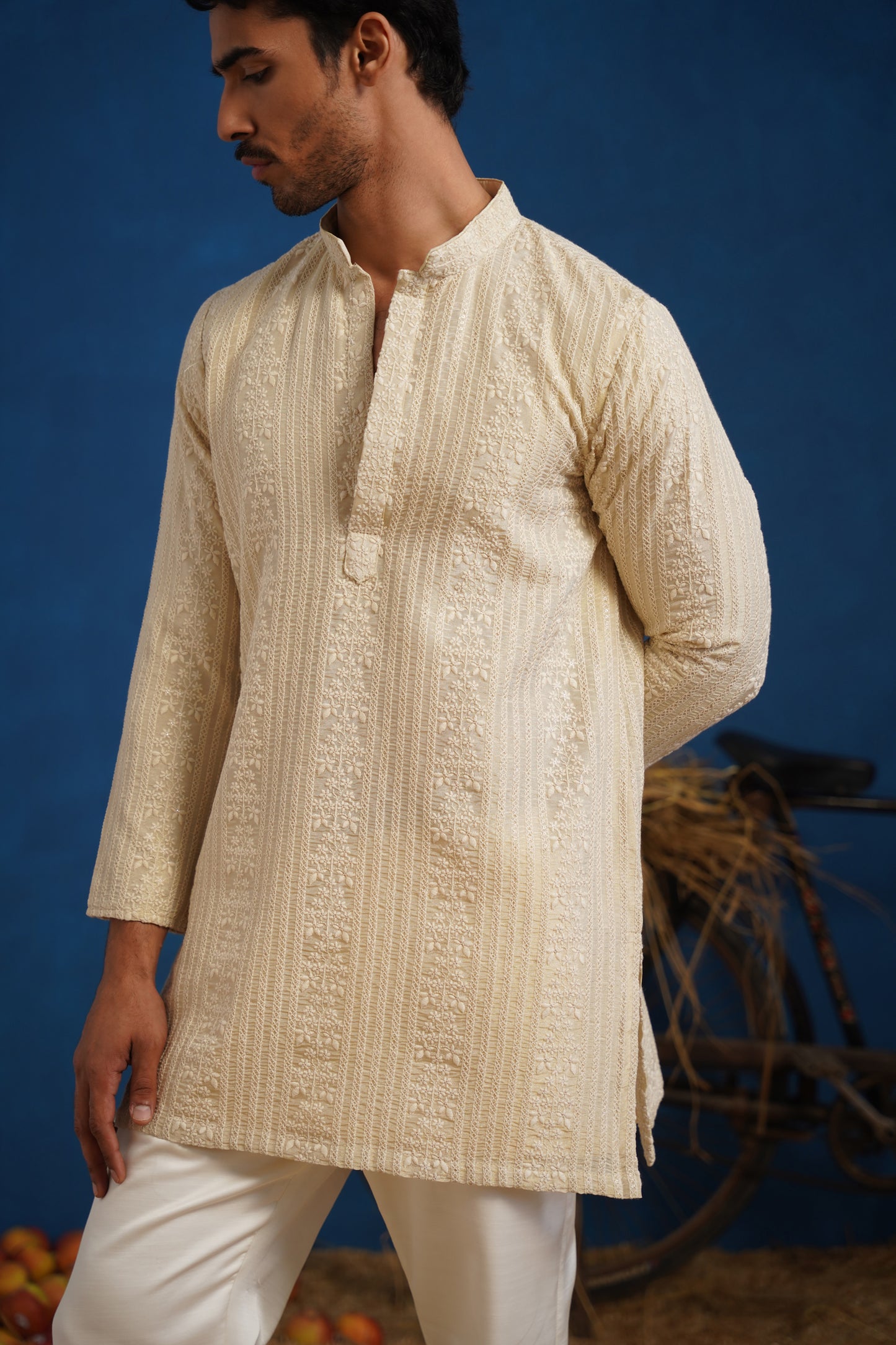DAKSH BEIGE SHORT KURTA SET