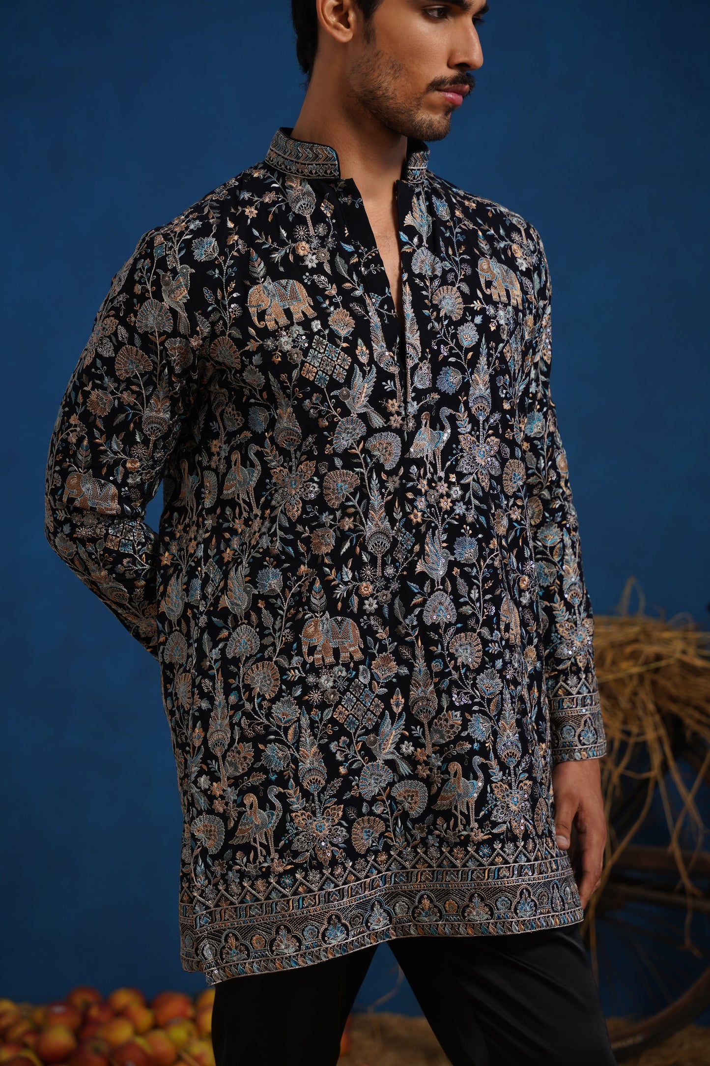 OMKAR BLUE SHORT KURTA SET