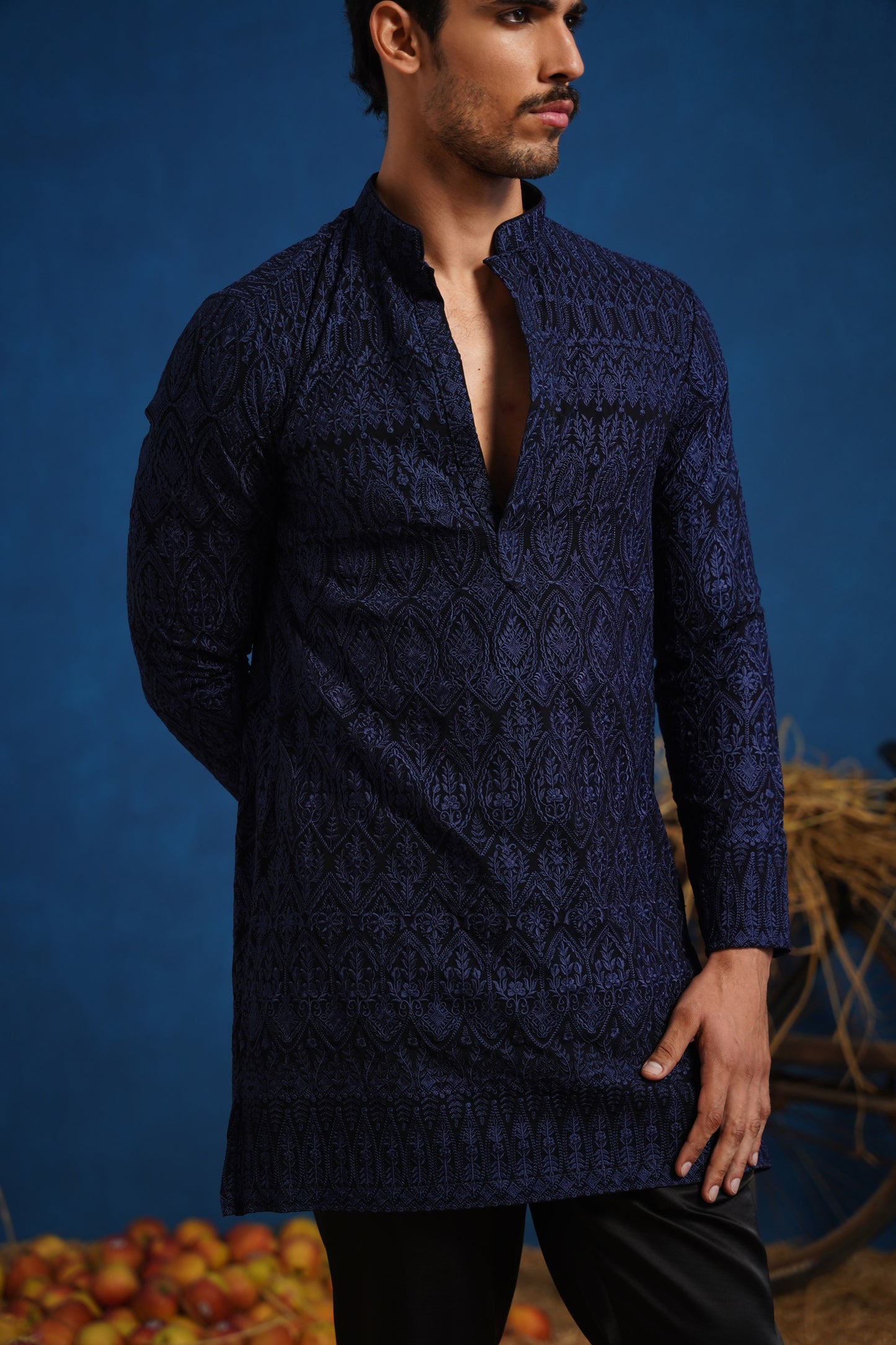 LALIT NAVY BLUE SHORT KURTA SET