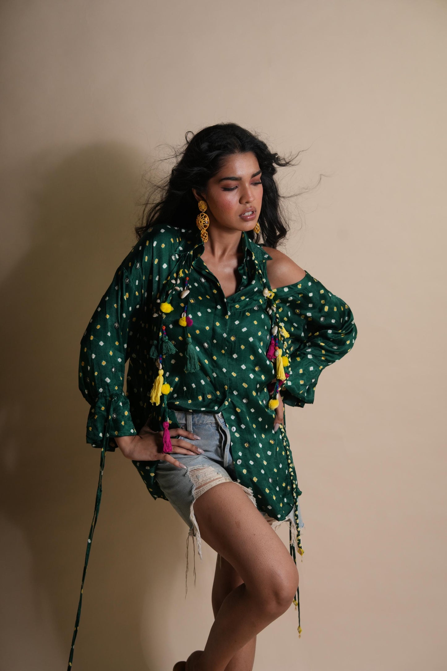 PEEK-A-GREEN BANDHINI SHIRT