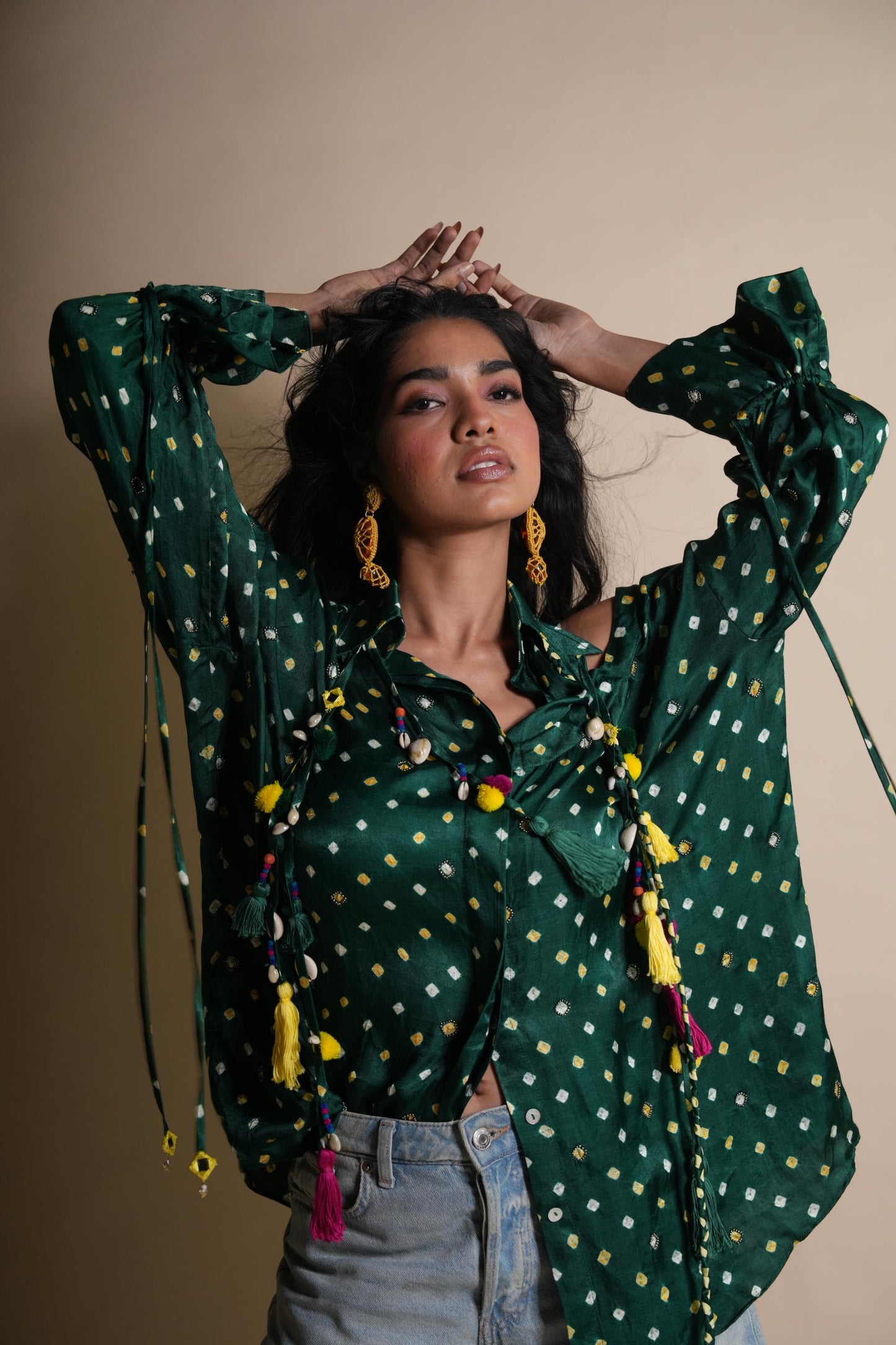 PEEK-A-GREEN BANDHINI SHIRT