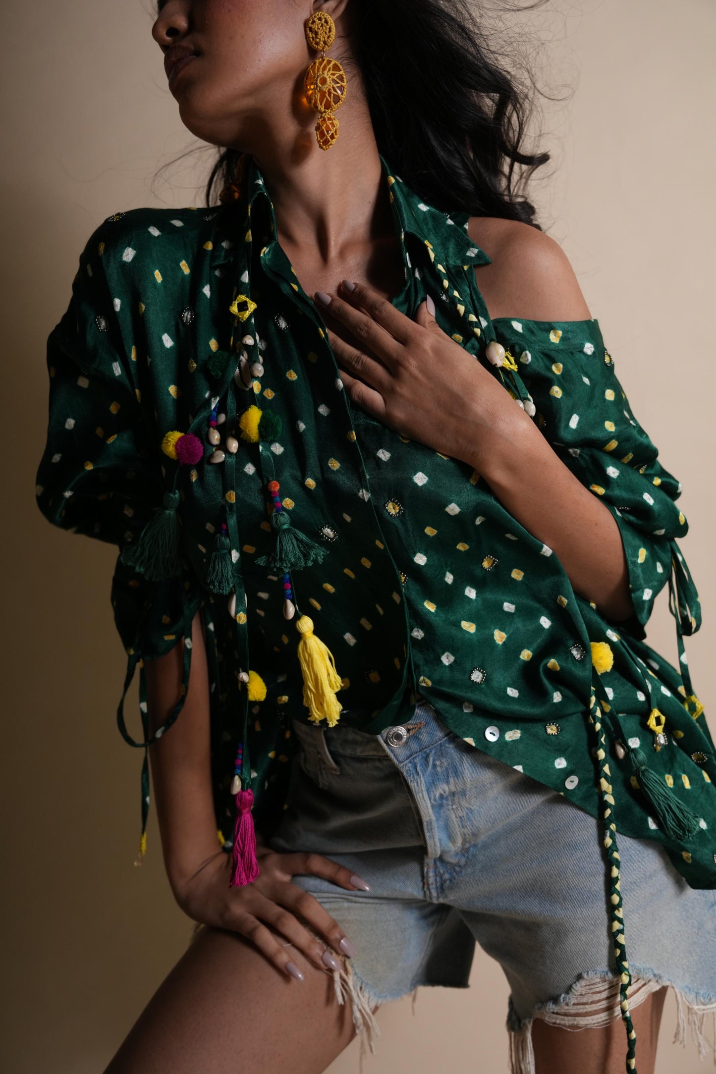 PEEK-A-GREEN BANDHINI SHIRT