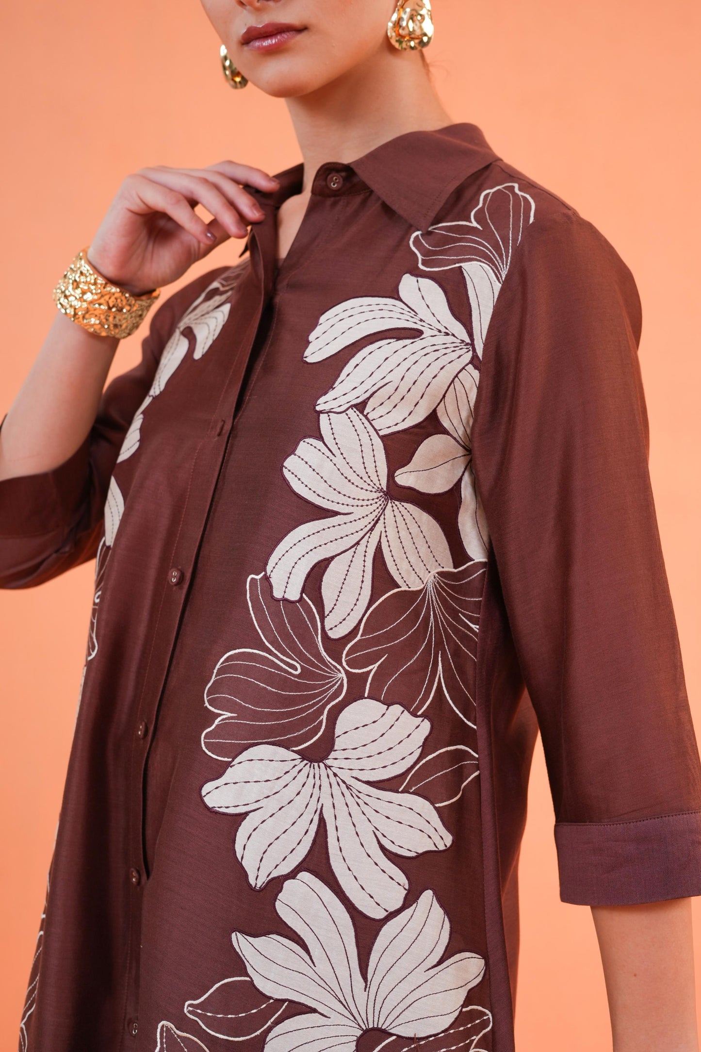 ORIGANI BROWN NOIR TUNIC SET