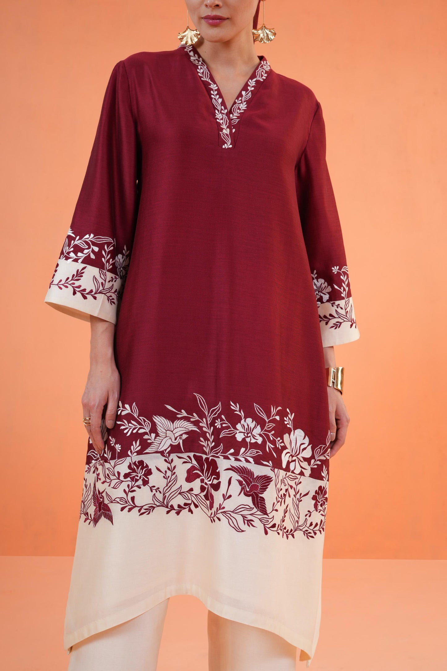 ORIGANI MAROON ETERNAL SUIT SET