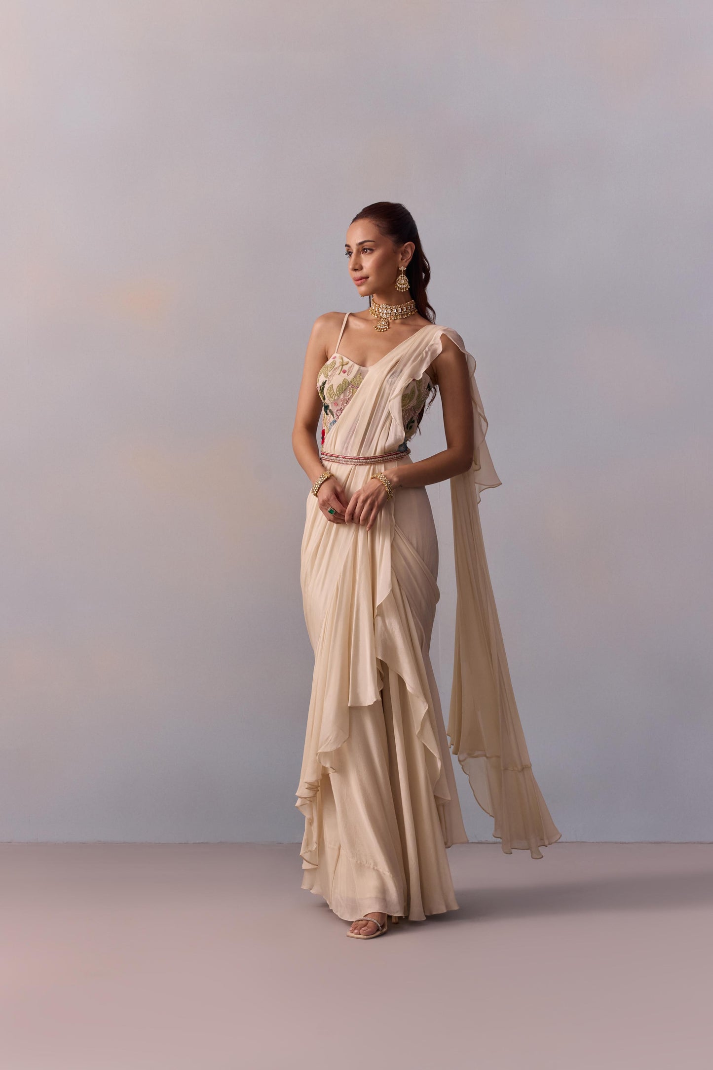 SAIRA PRE-DRAPE SAREE SET