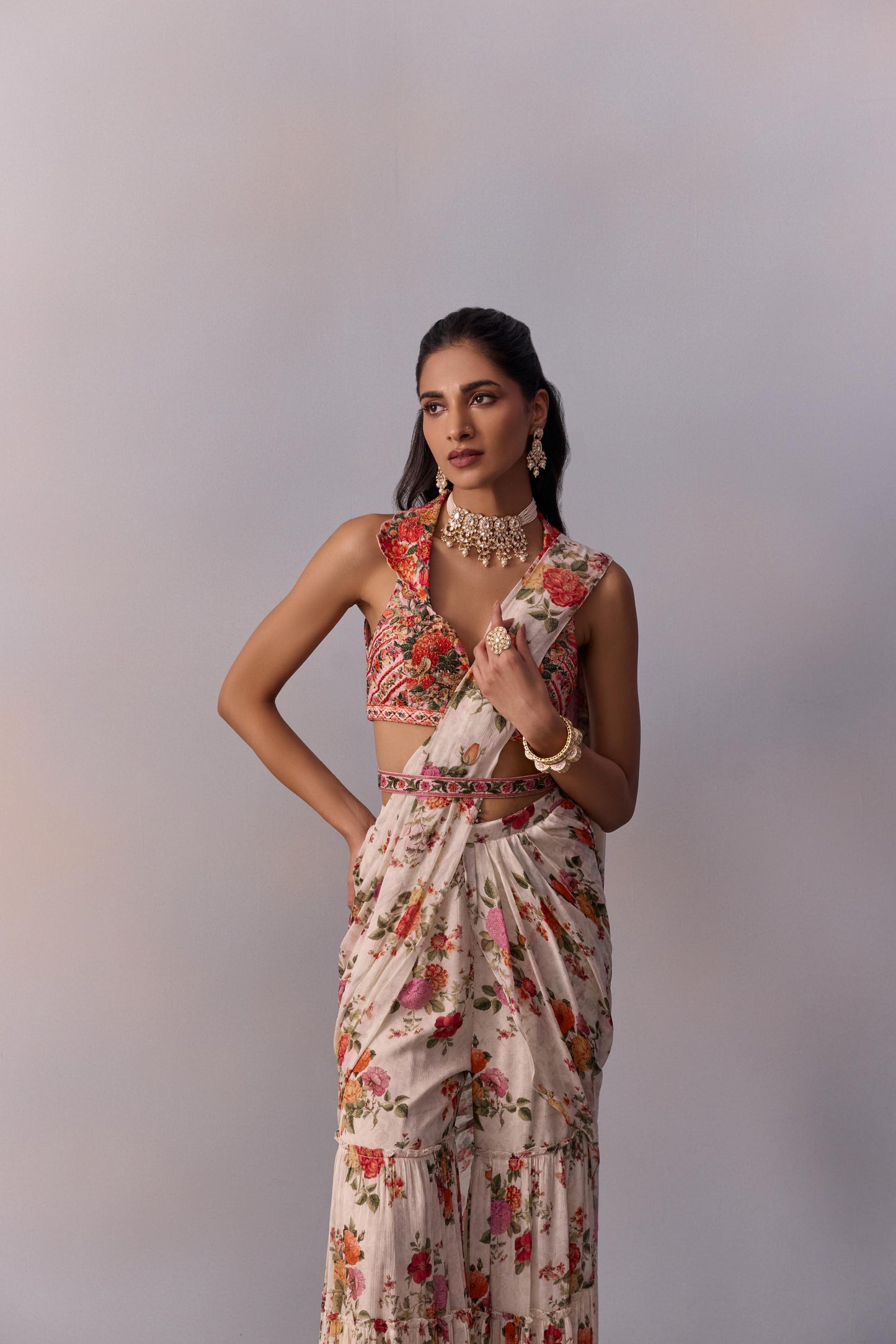 SABIA GHARARA SAREE SET