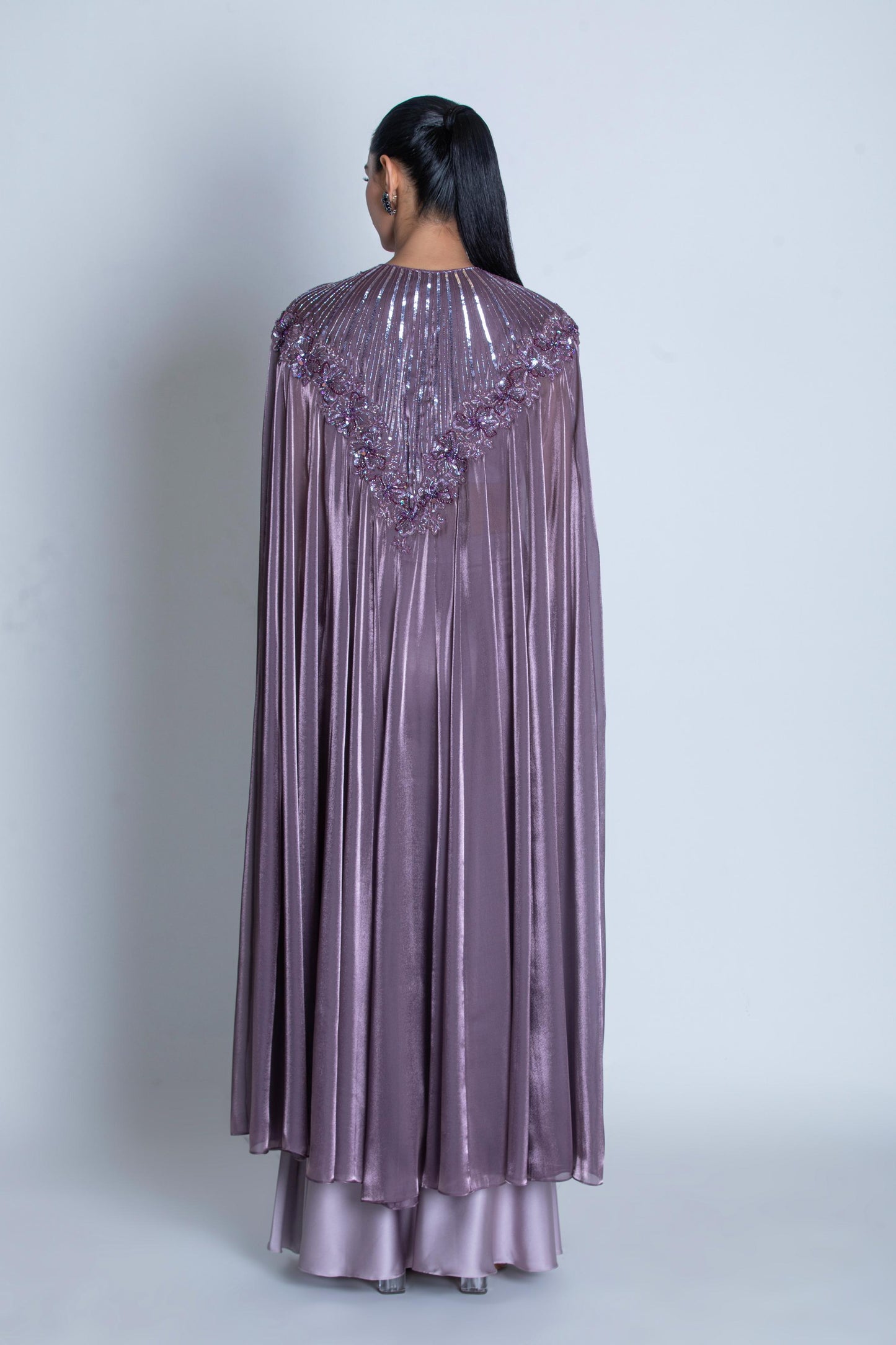 PURPLE PANT SET WITH CAPE