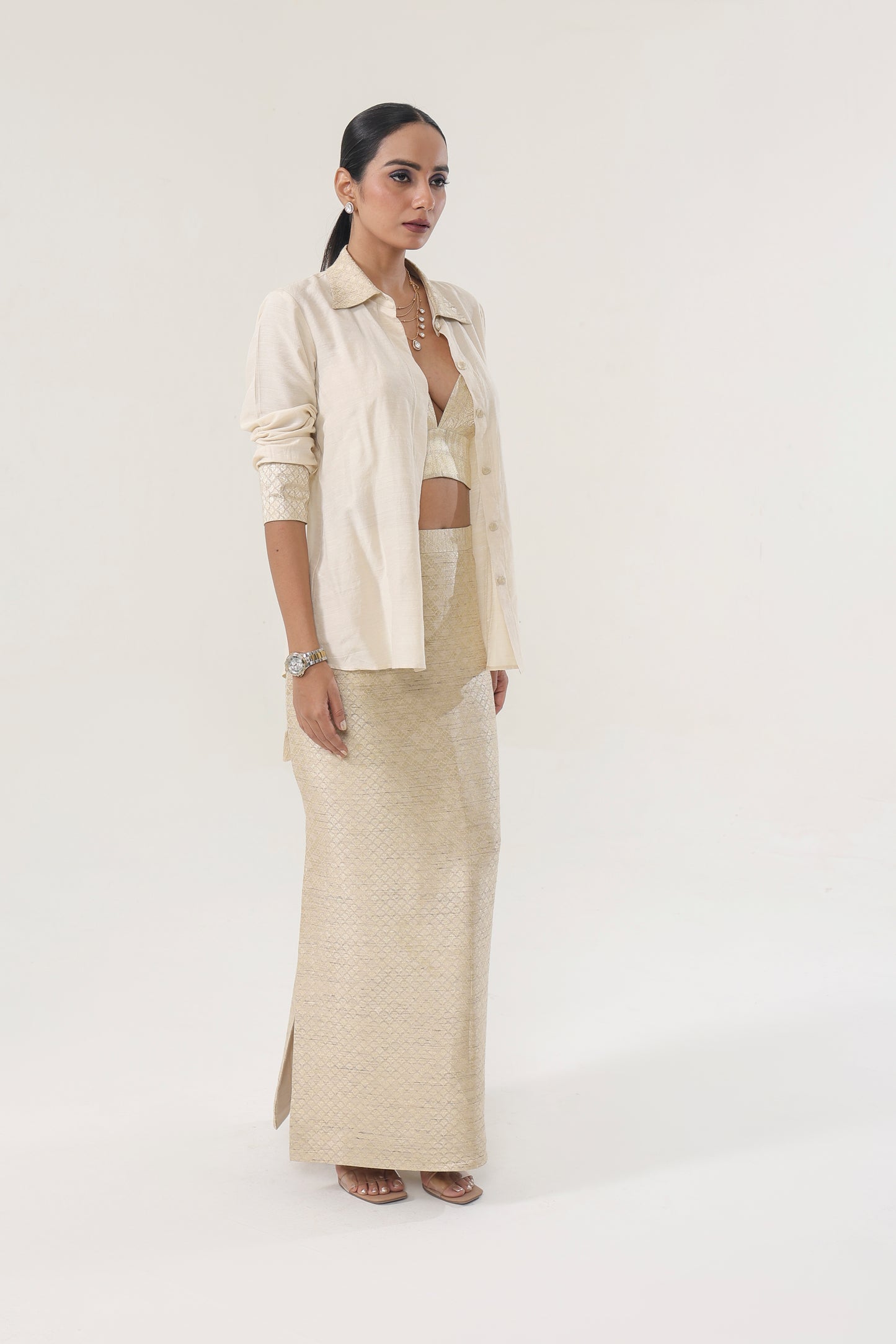 BANARSI MUNGA SKIRT AND BRALETTE SET