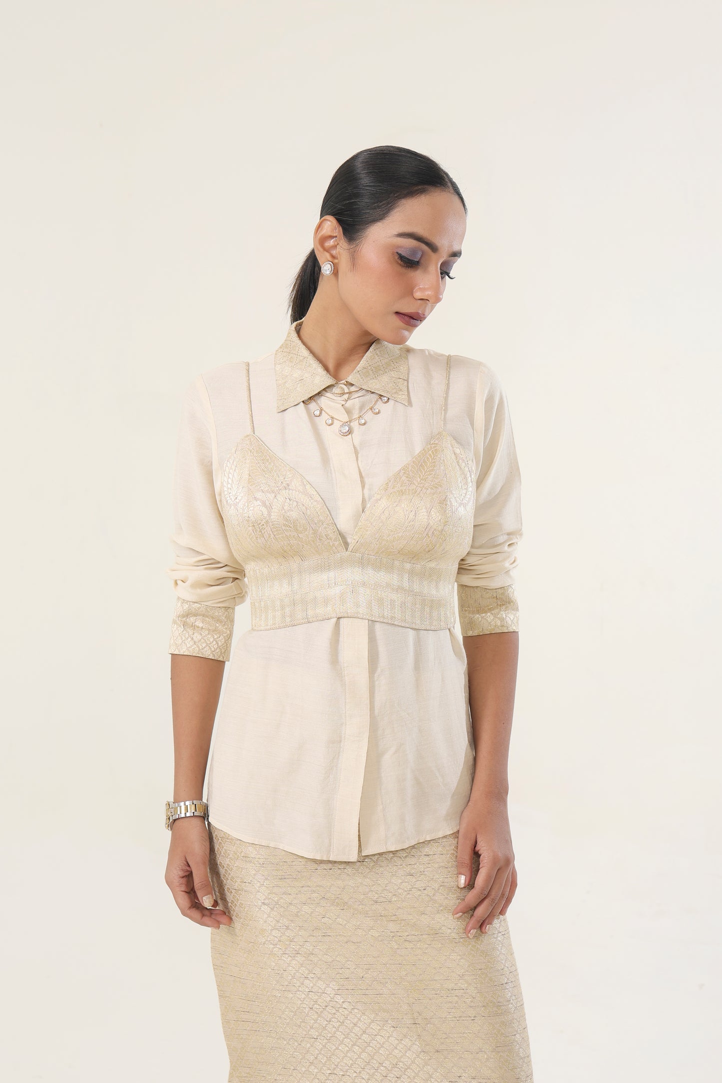 BANARSI MUNGA SKIRT AND BRALETTE SET