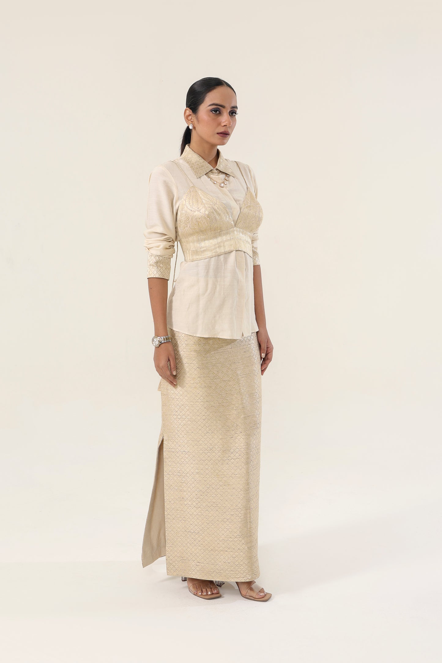 BANARSI MUNGA SKIRT AND BRALETTE SET