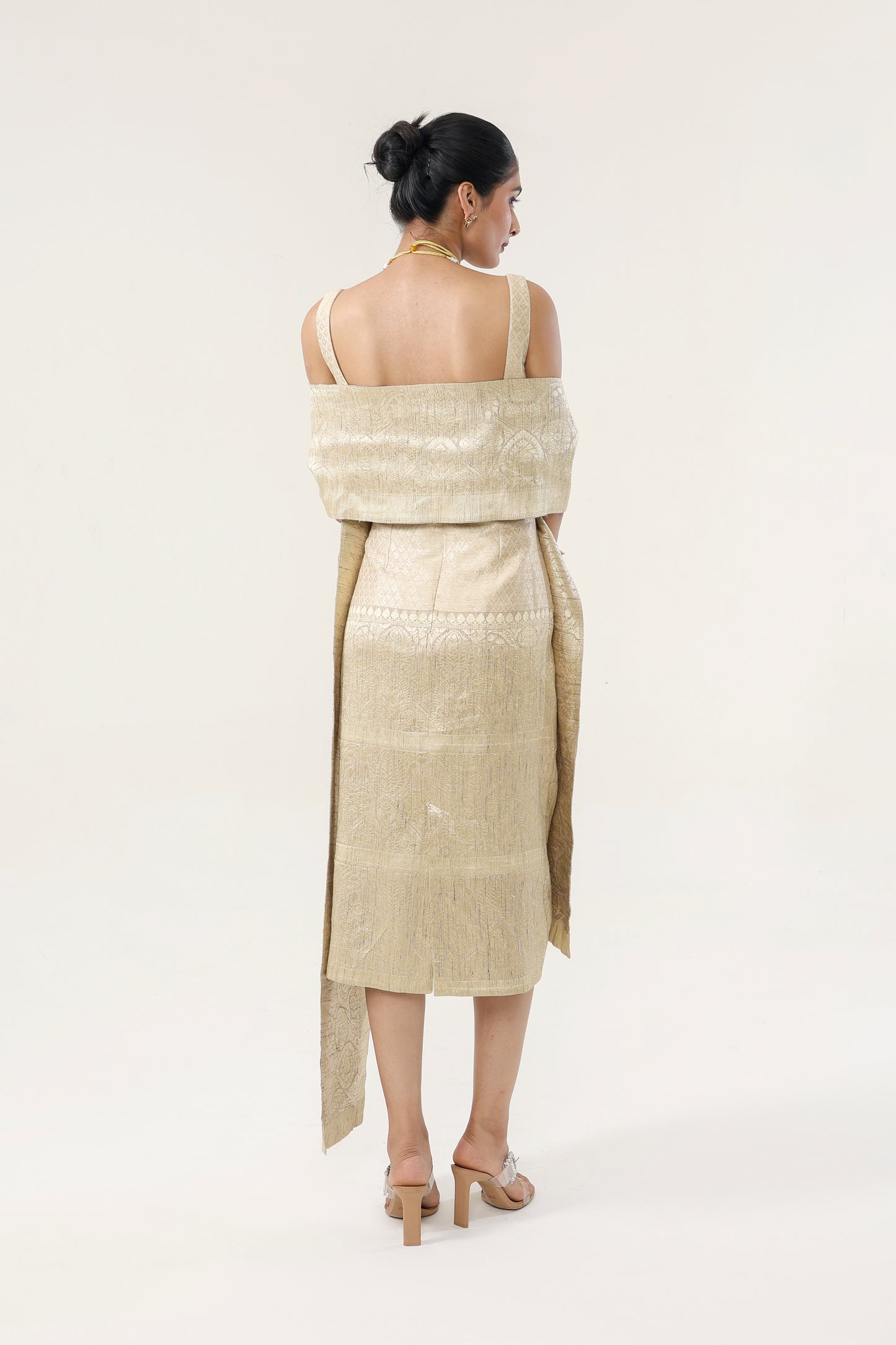 BANARSI MUNGA GRANDEUR DRESS WITH STOLE