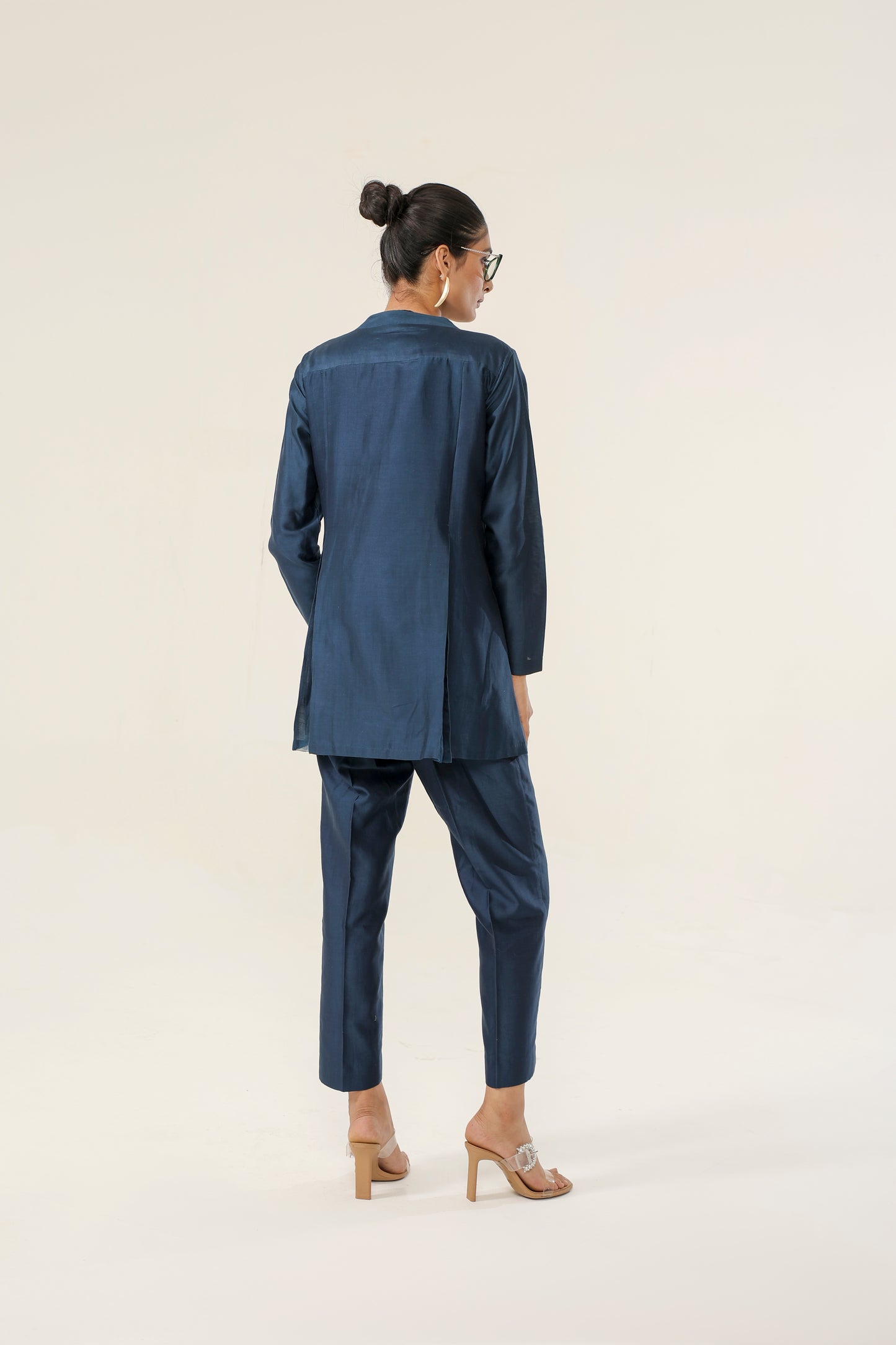 NAVY BLUE FORMAL PLEATED ENSEMBLE
