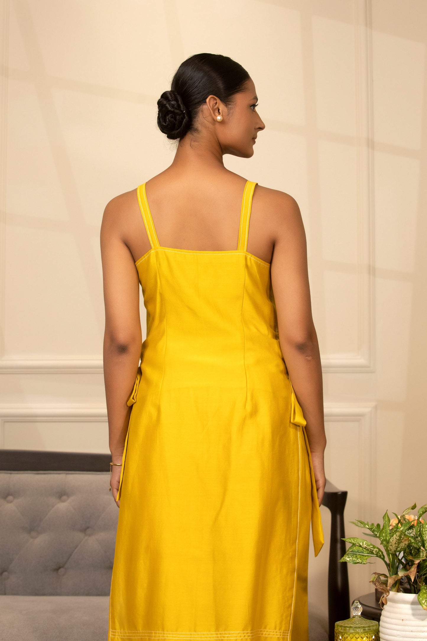 YELLOW STRAPPY KURTA SET