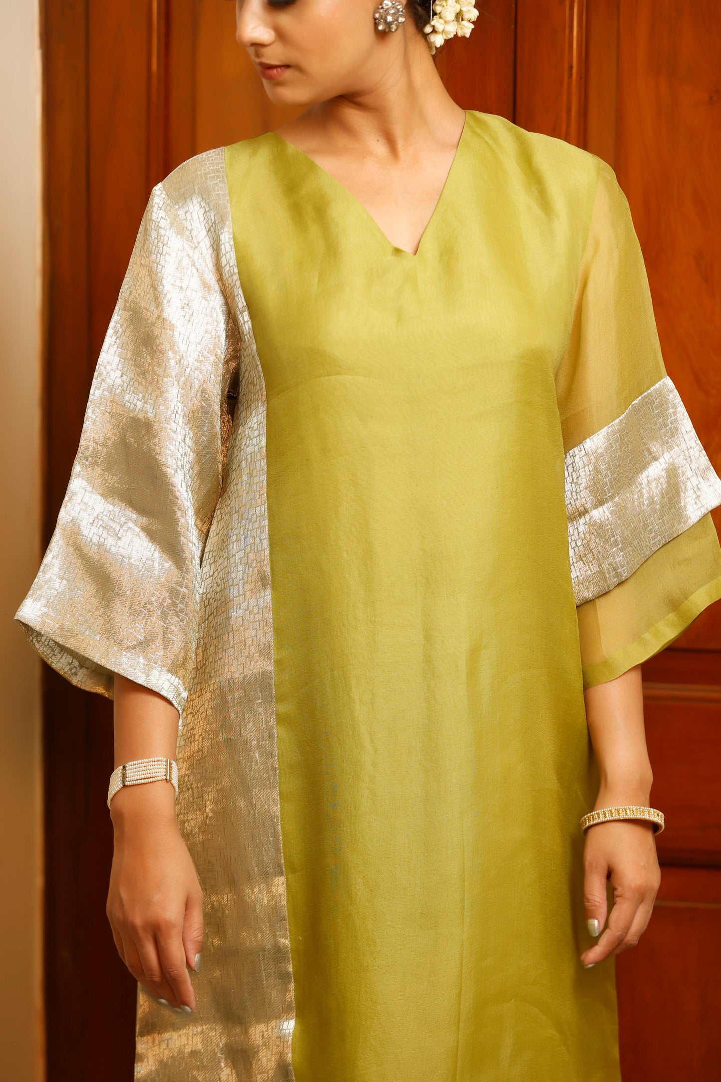 GREEN LONG KURTA SET