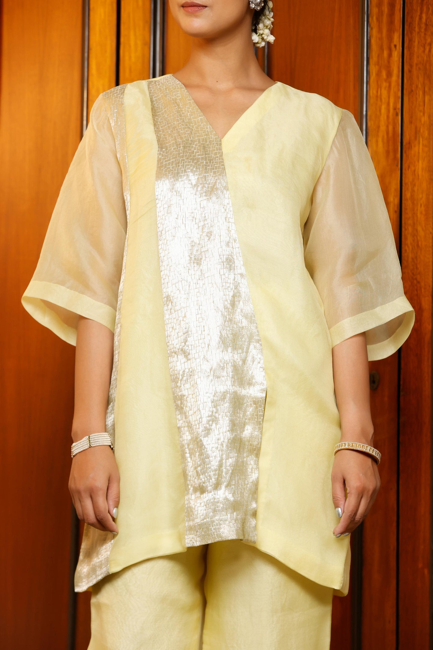 YELLOW SHORT KURTA SET