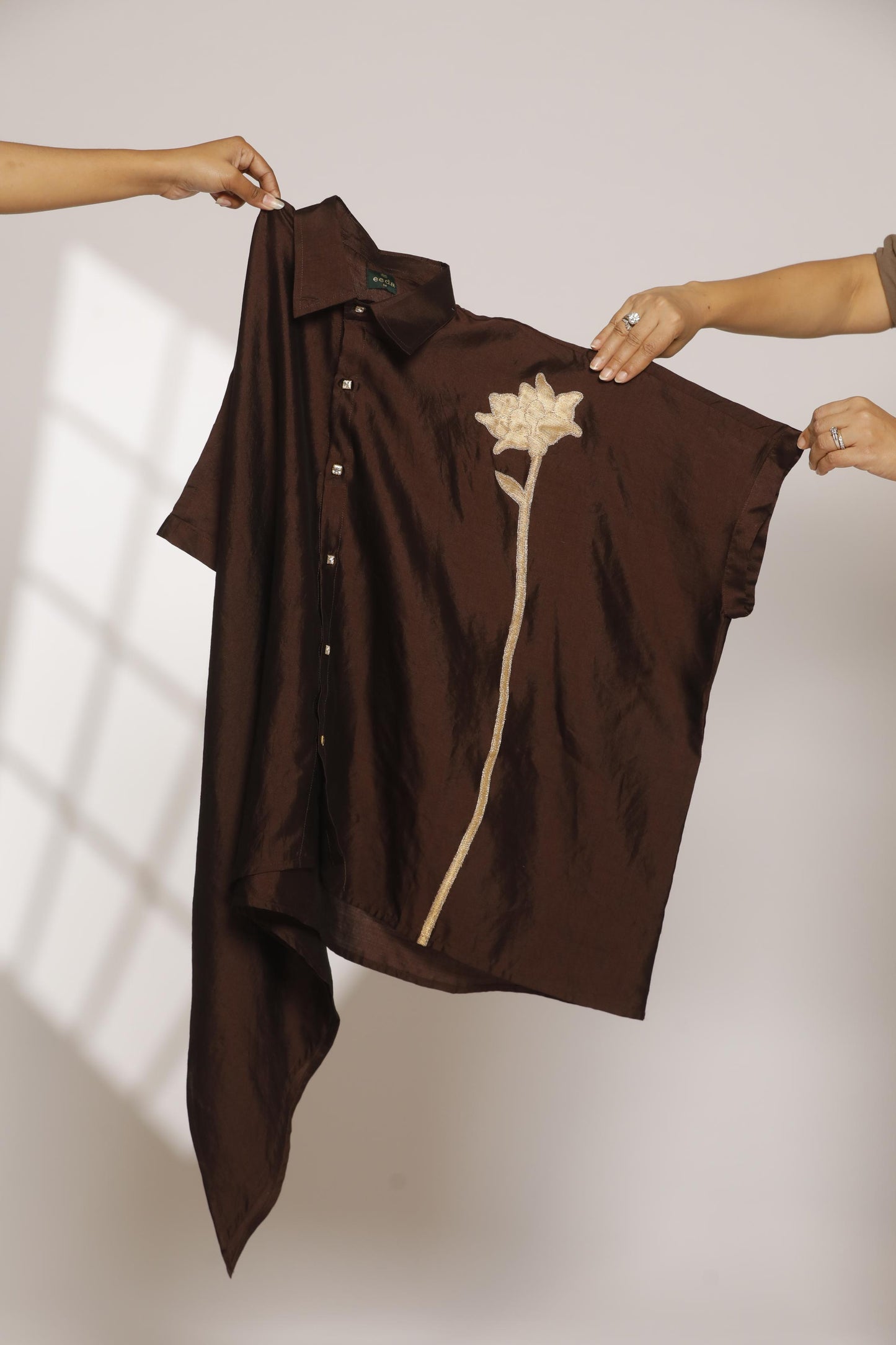 ASYMMETRICAL ROSE SHIRT