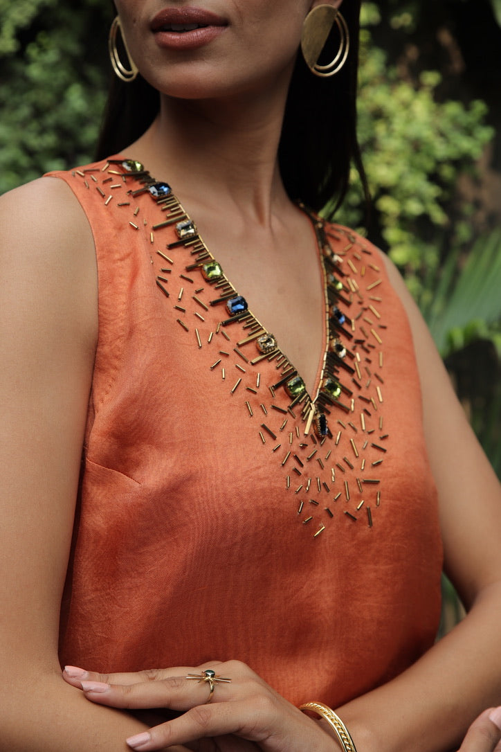 HOOR - ORGANZA STRAIGHT KURTA WITH PANT