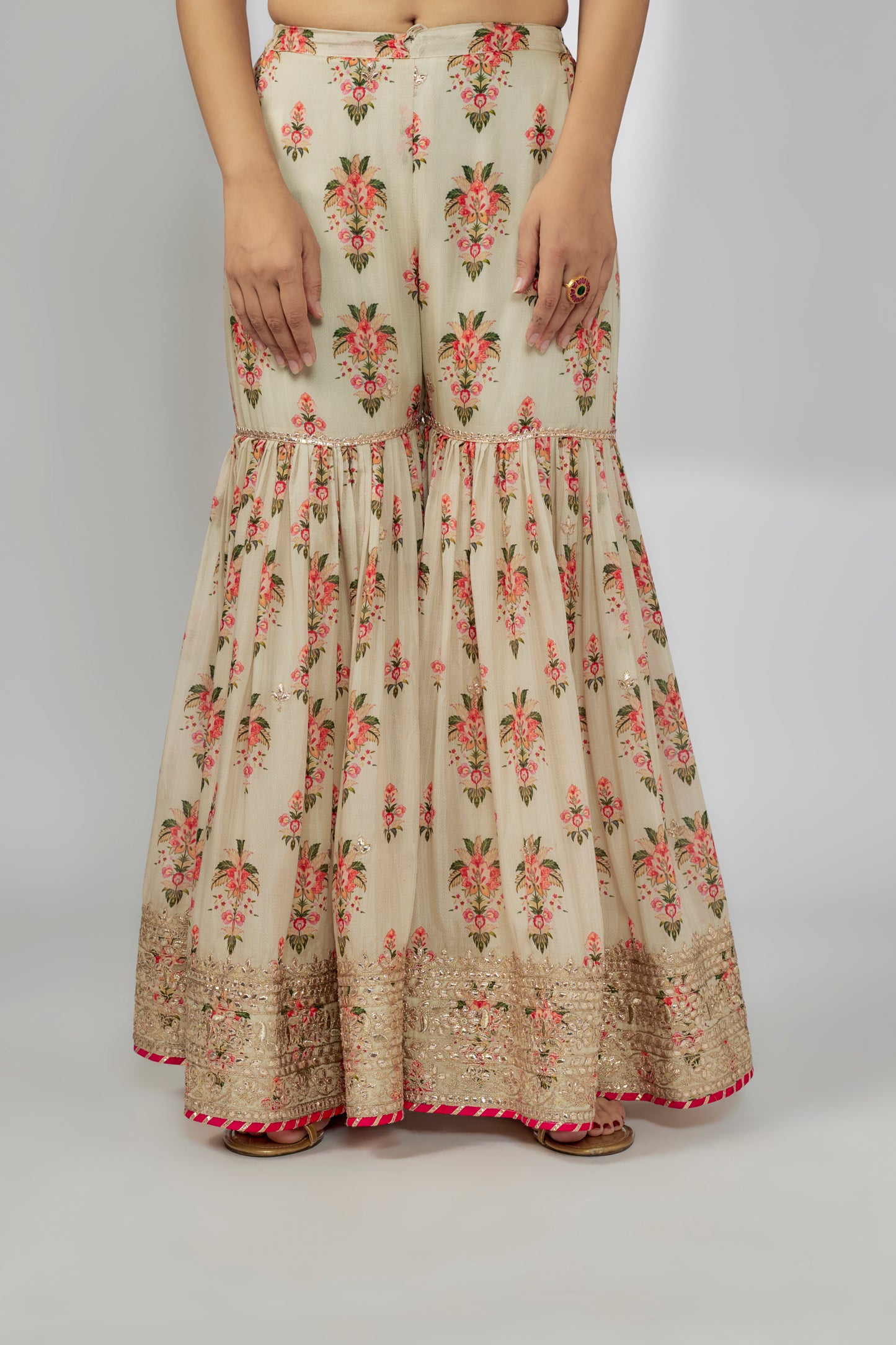 HARSHA LONG JACKET SHARARA SET