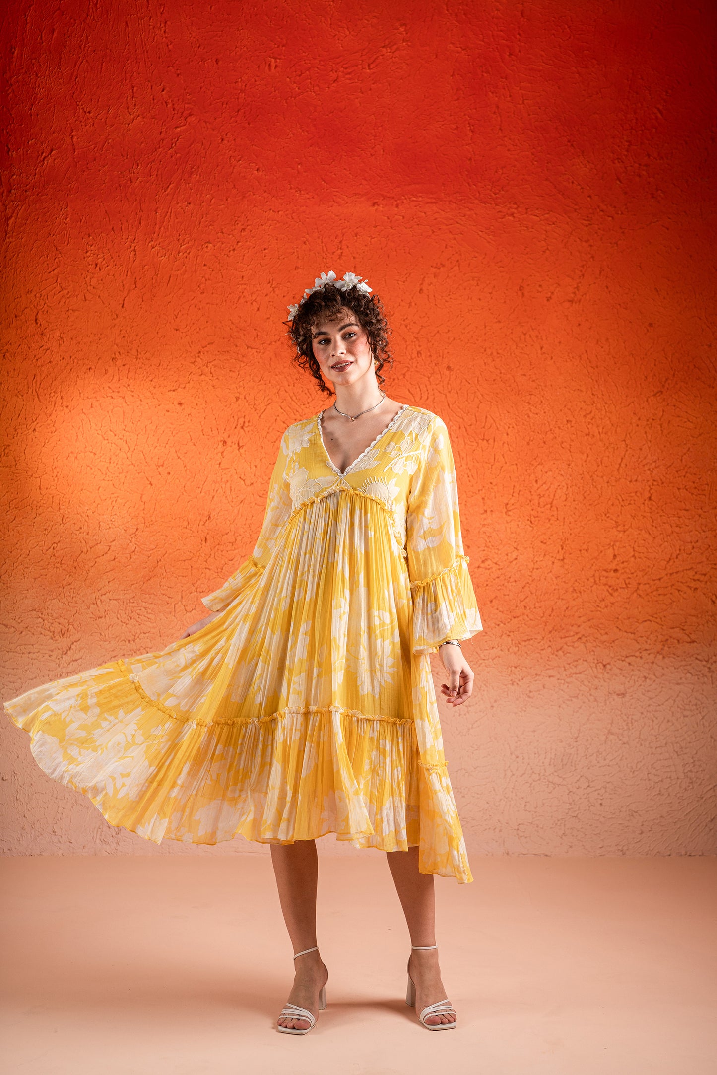 YELLOW MIDI DRESS