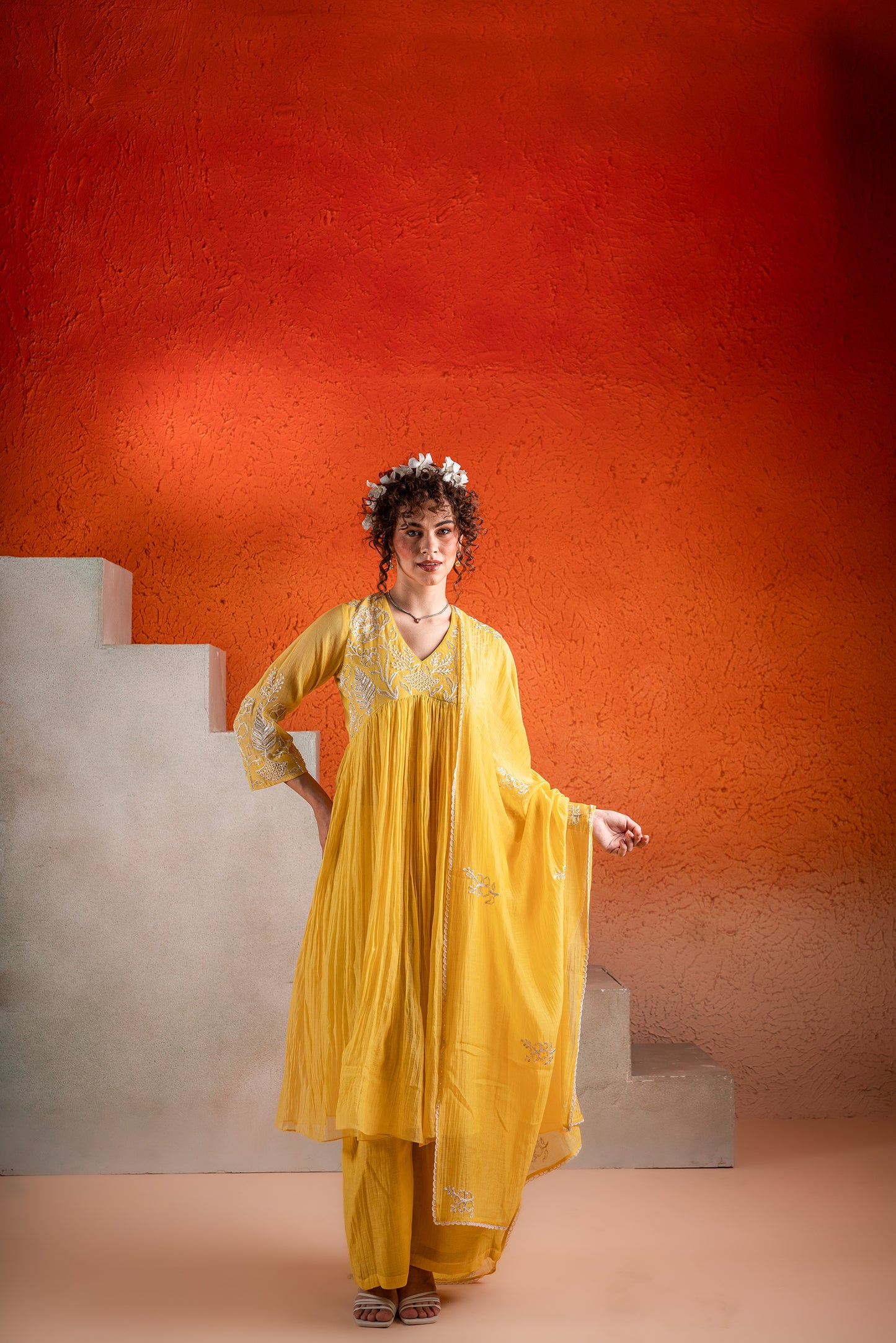YELLOW ANARKALI SET
