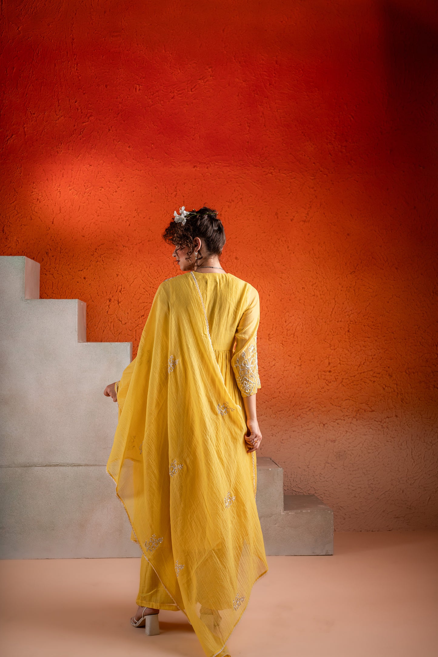 YELLOW ANARKALI SET