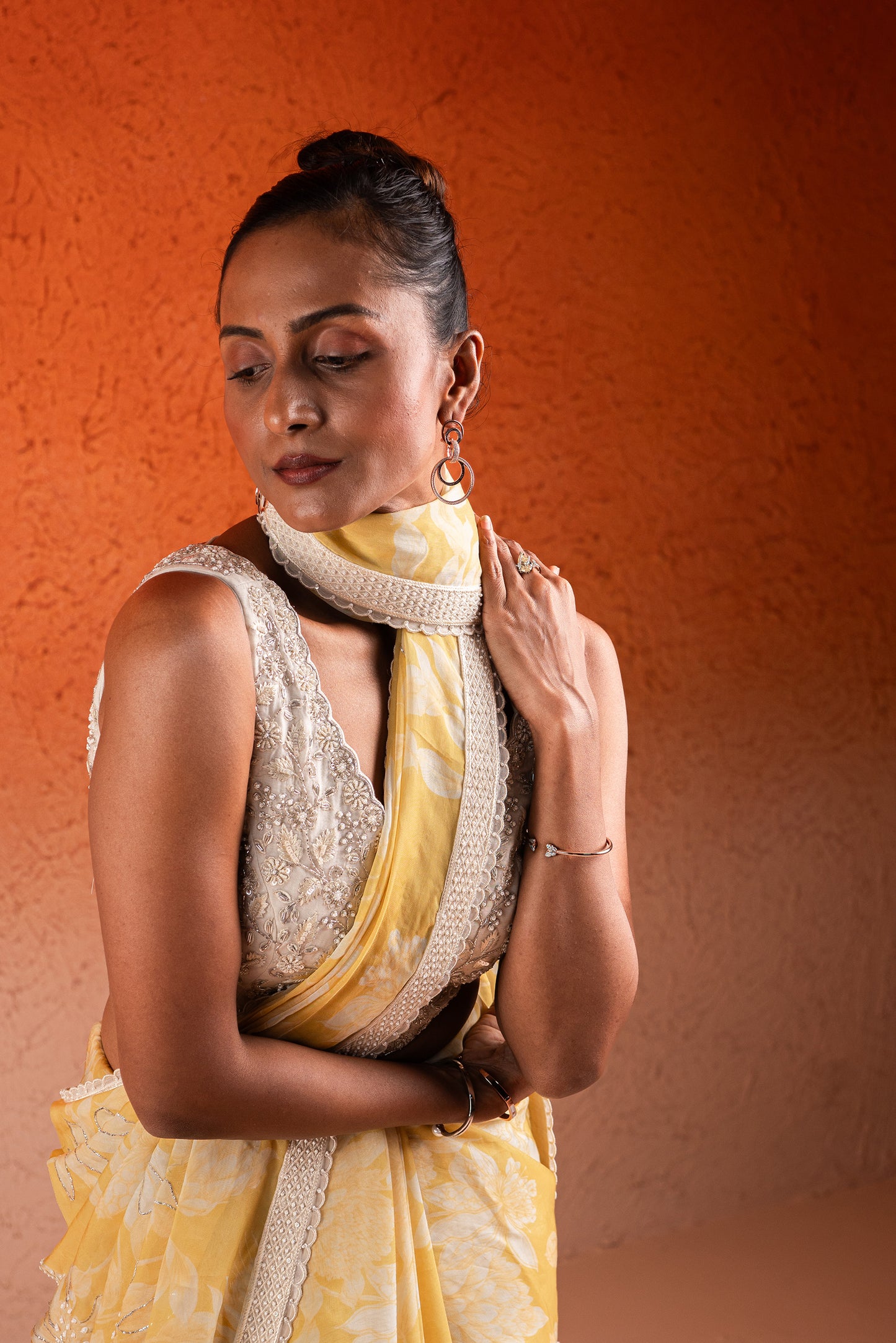 YELLOW SAREE SET