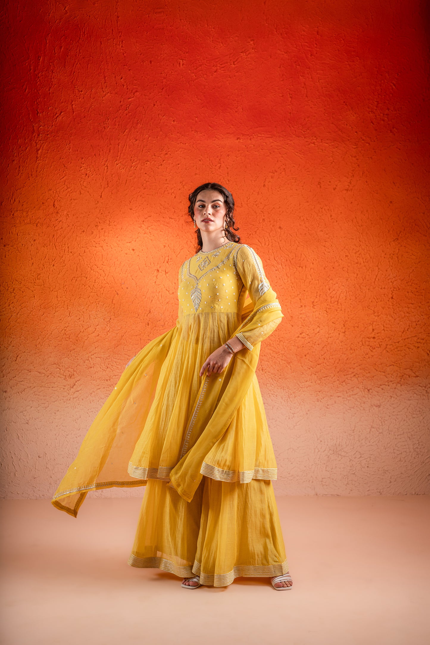 YELLOW ANARKALI SET
