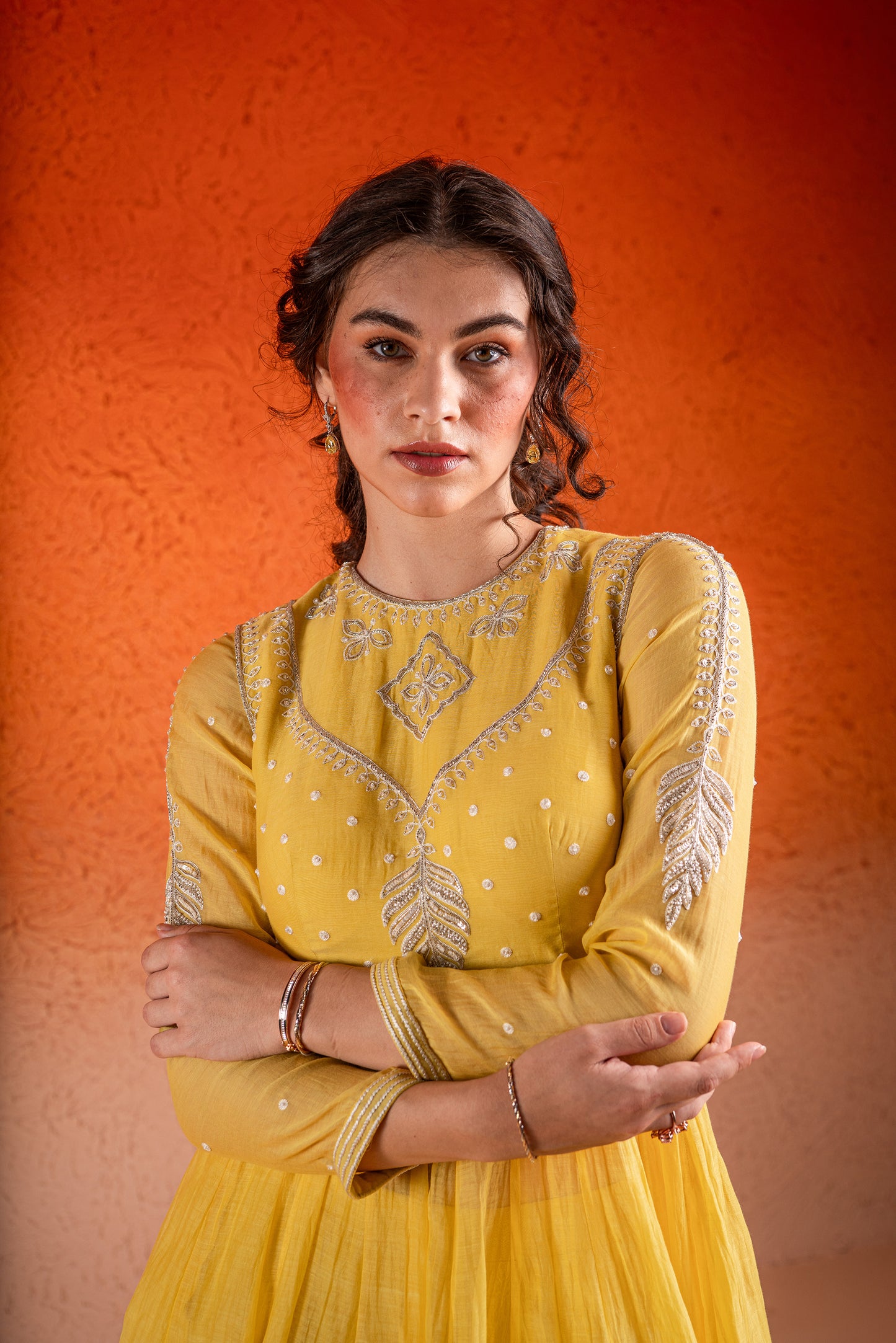 YELLOW ANARKALI SET