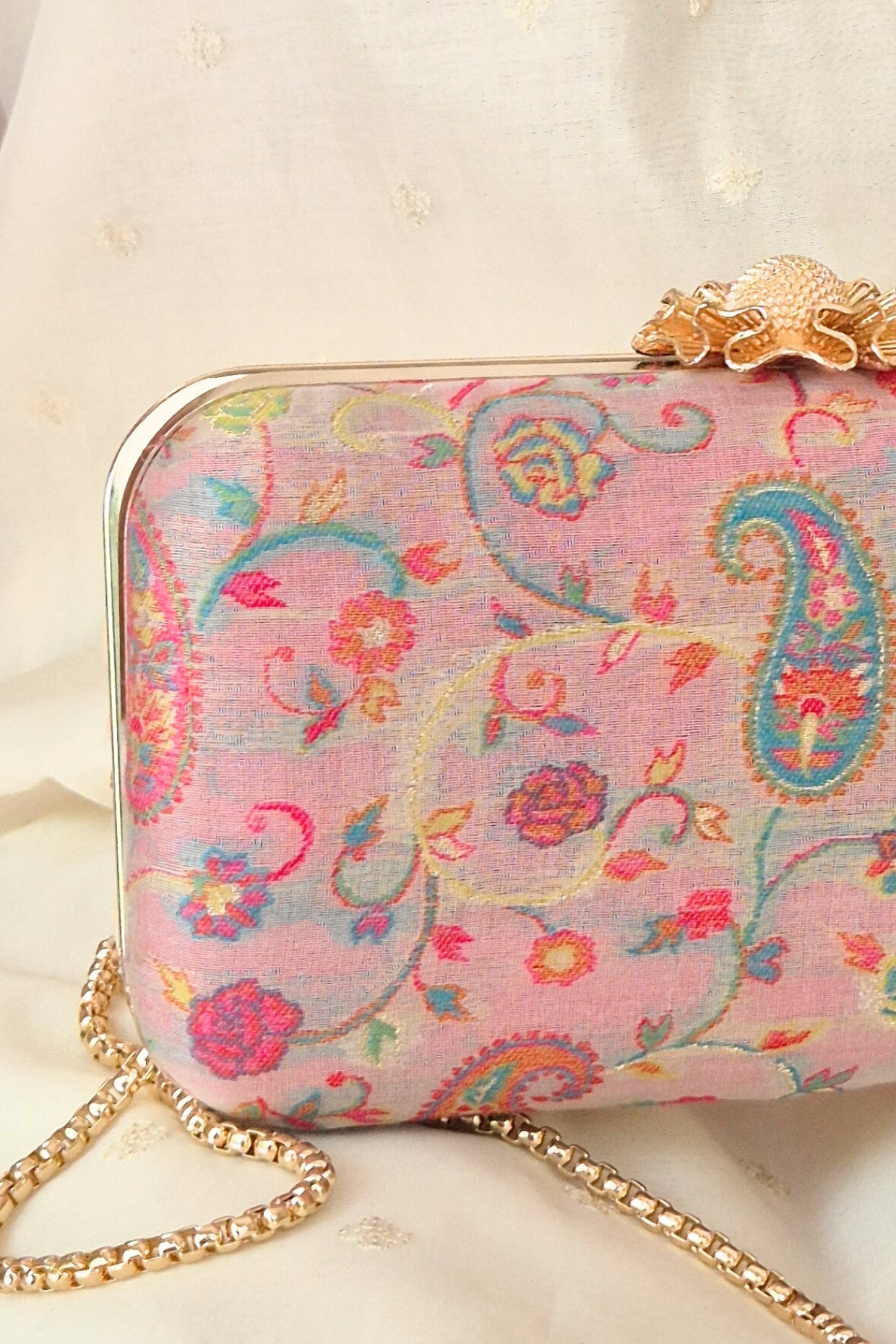 HINA PASHMINA CASHMERE CLUTCH - PINK