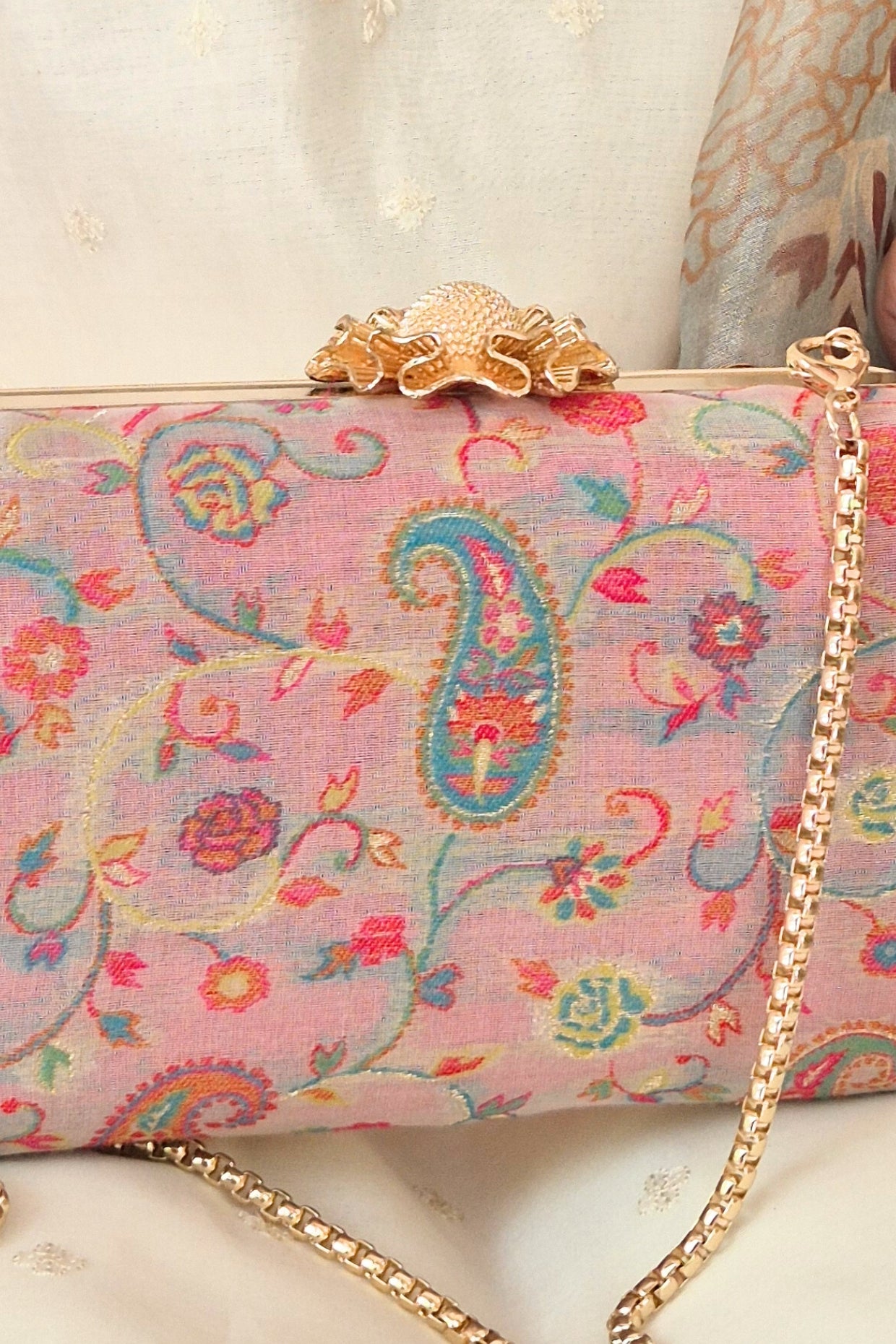 HINA PASHMINA CASHMERE CLUTCH - PINK